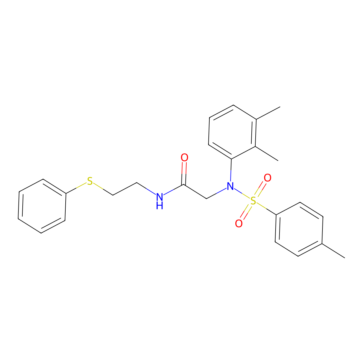 2-(2,3-dimethyl-N-(4-methylphenyl)sulfonylanilino)-N-(2-phenylsulfanylethyl)acetamide molecular structure, CAS 532415-84-2