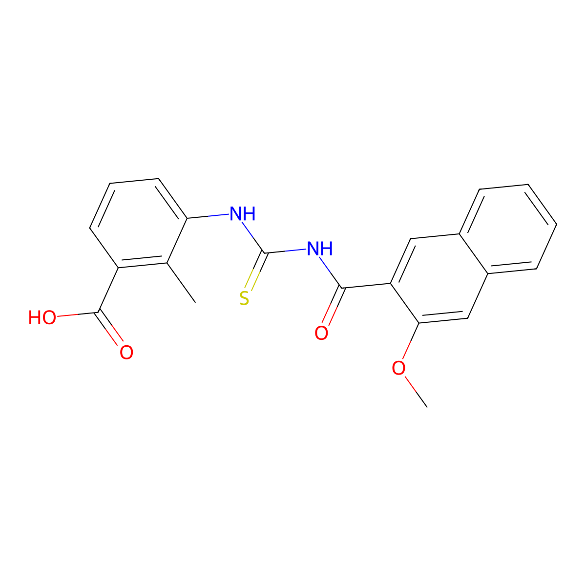 3-({[(3-Methoxynaphthalen-2-yl)carbonyl]carbamothioyl}amino)-2-methylbenzoic acid molecular structure, CAS 532416-02-7
