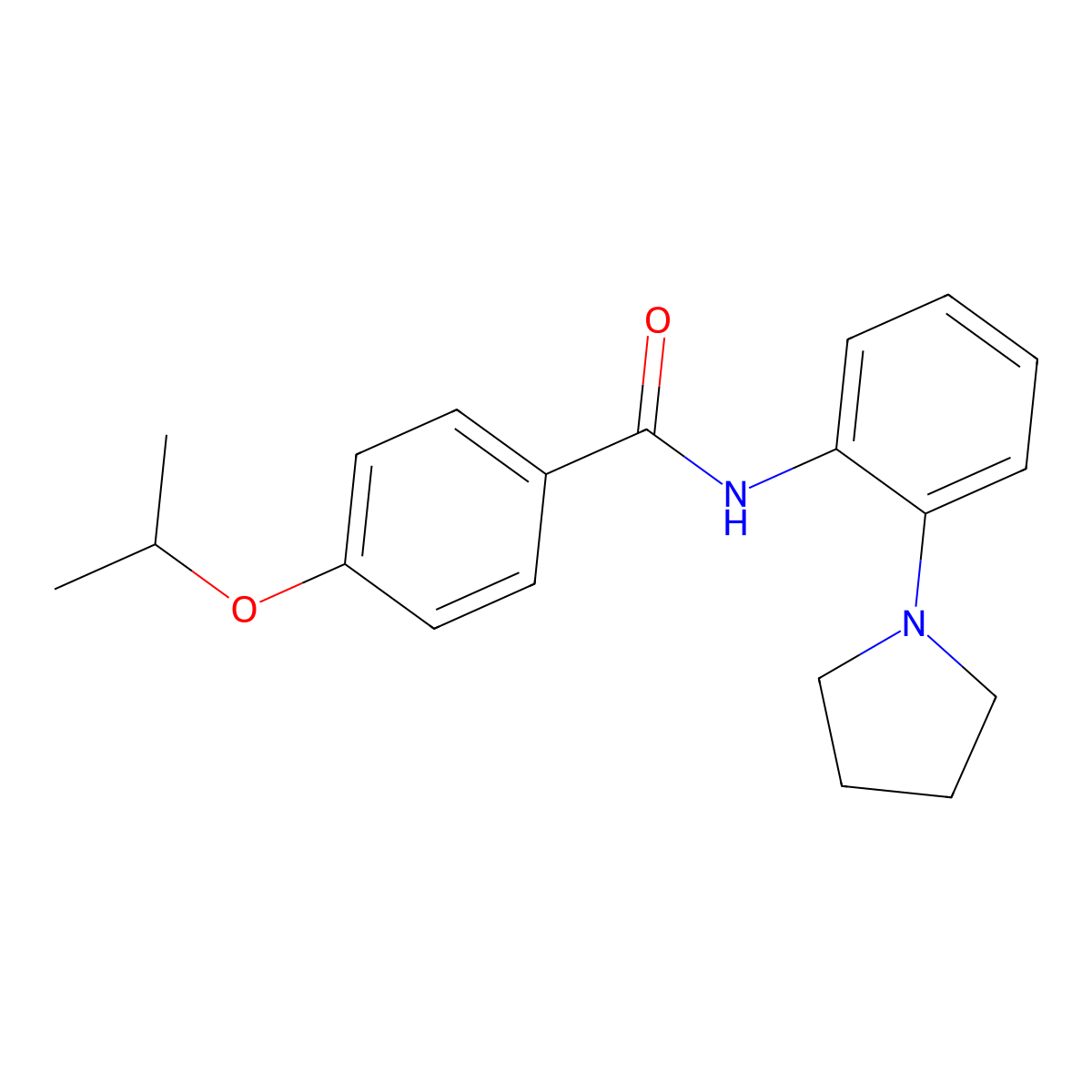 4-propan-2-yloxy-N-(2-pyrrolidin-1-ylphenyl)benzamide molecular structure, CAS 532416-18-5