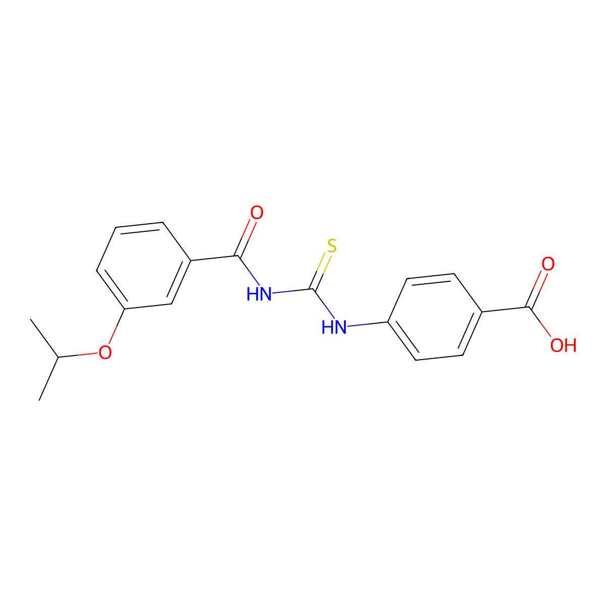 4-[({[3-(Propan-2-yloxy)phenyl]carbonyl}carbamothioyl)amino]benzoic acid molecular structure, CAS 532416-92-5