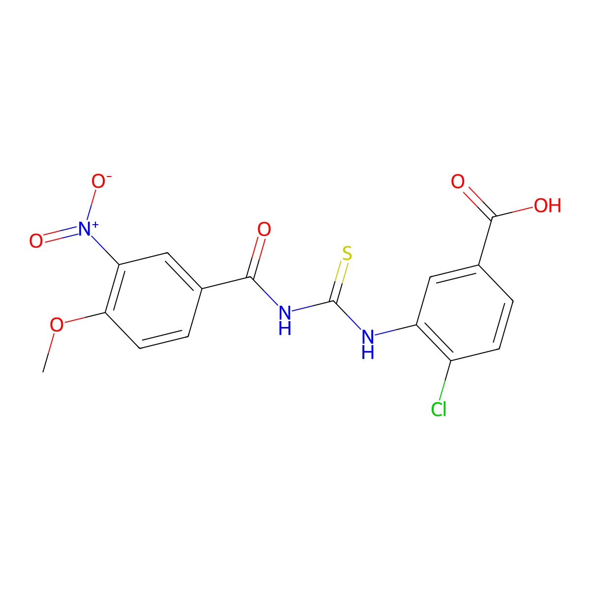 4-Chloro-3-[(4-methoxy-3-nitrobenzoyl)carbamothioylamino]benzoic acid molecular structure, CAS 532417-18-8