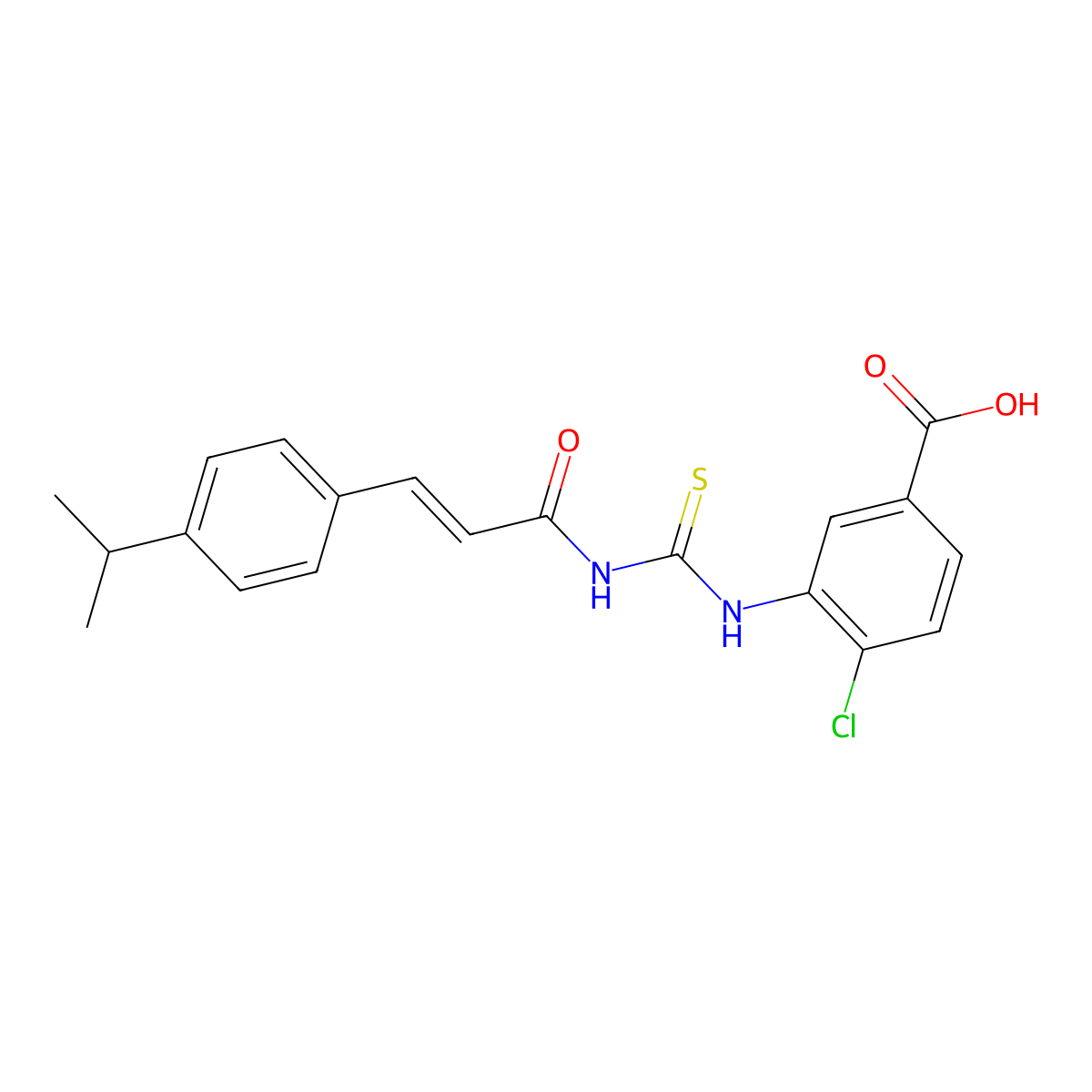 4-Chloro-3-[3-(4-propan-2-ylphenyl)prop-2-enoylcarbamothioylamino]benzoic acid molecular structure, CAS 532417-76-8