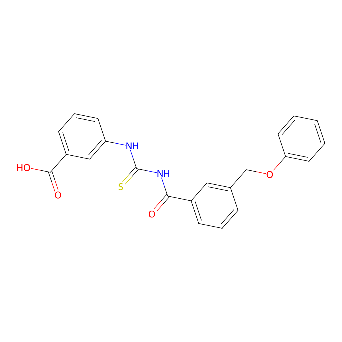 3-[({[3-(Phenoxymethyl)phenyl]carbonyl}carbamothioyl)amino]benzoic acid molecular structure, CAS 532417-81-5