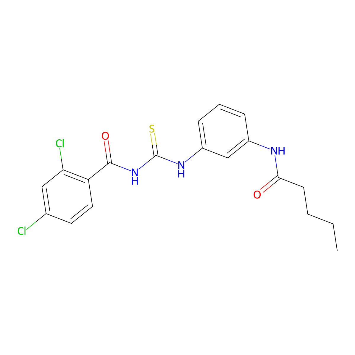 2,4-dichloro-N-[[3-(pentanoylamino)phenyl]carbamothioyl]benzamide molecular structure, CAS 532418-64-7