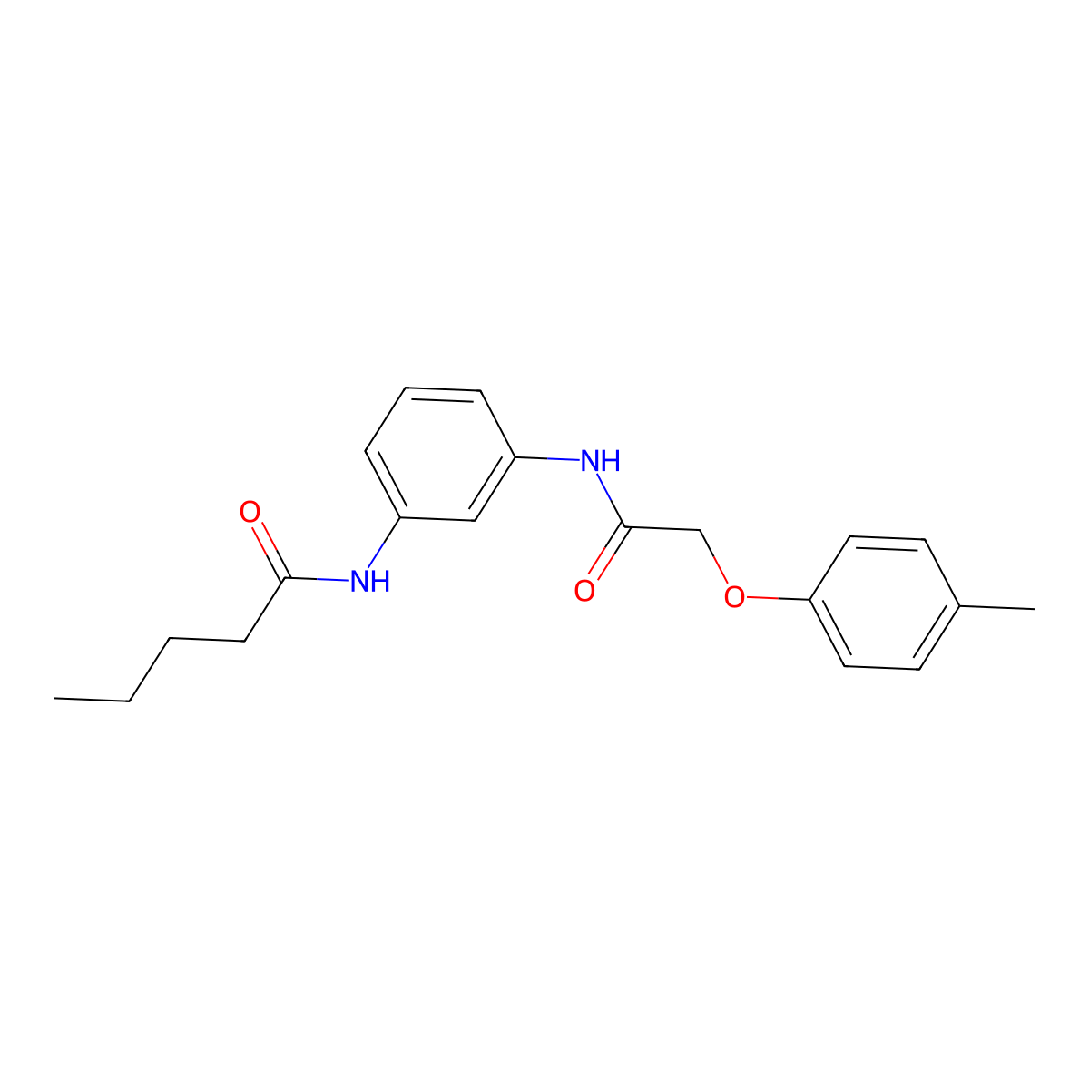N-[3-[[2-(4-methylphenoxy)acetyl]amino]phenyl]pentanamide molecular structure, CAS 532418-89-6