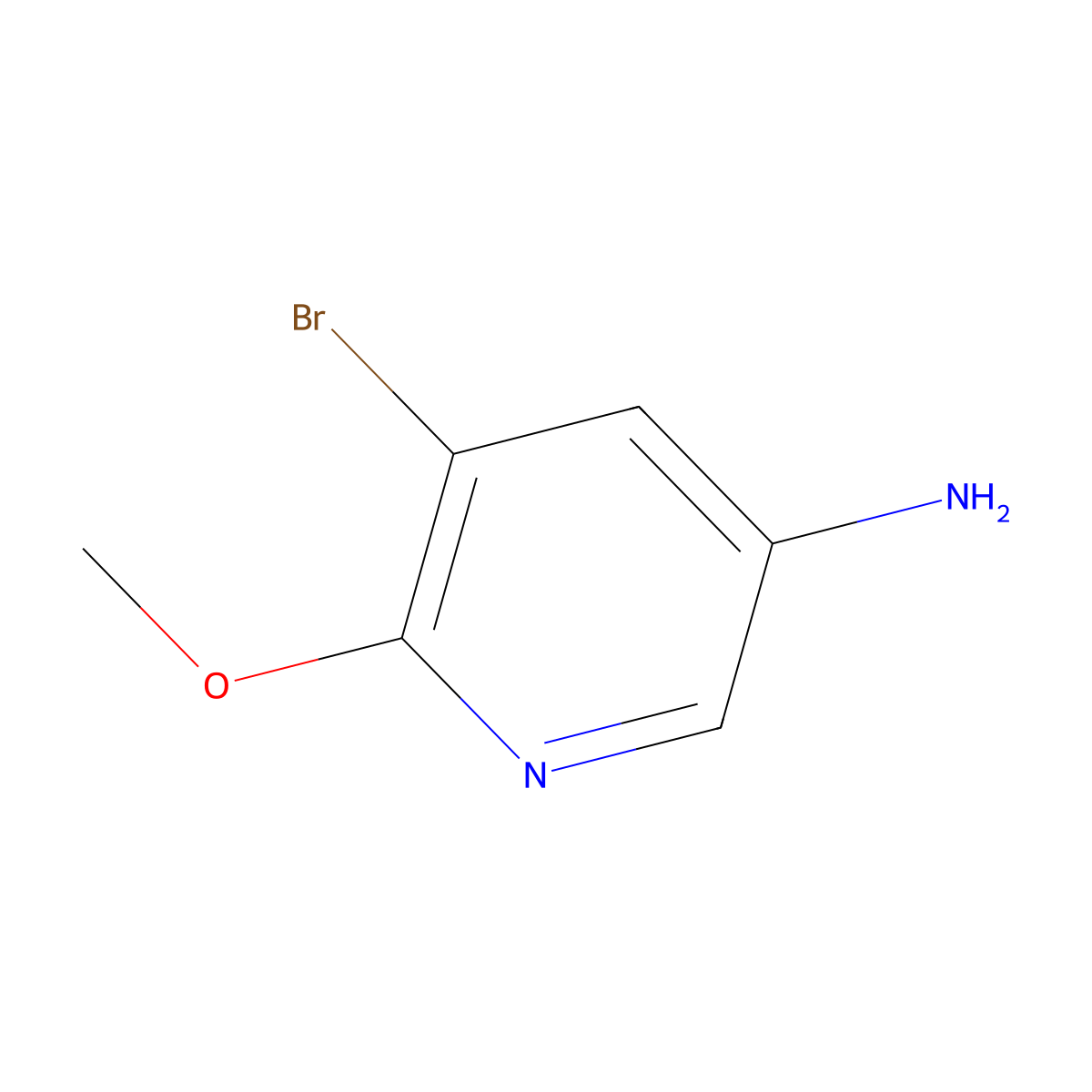 5-Amino-3-bromo-2-methoxypyridine molecular structure, CAS 53242-18-5