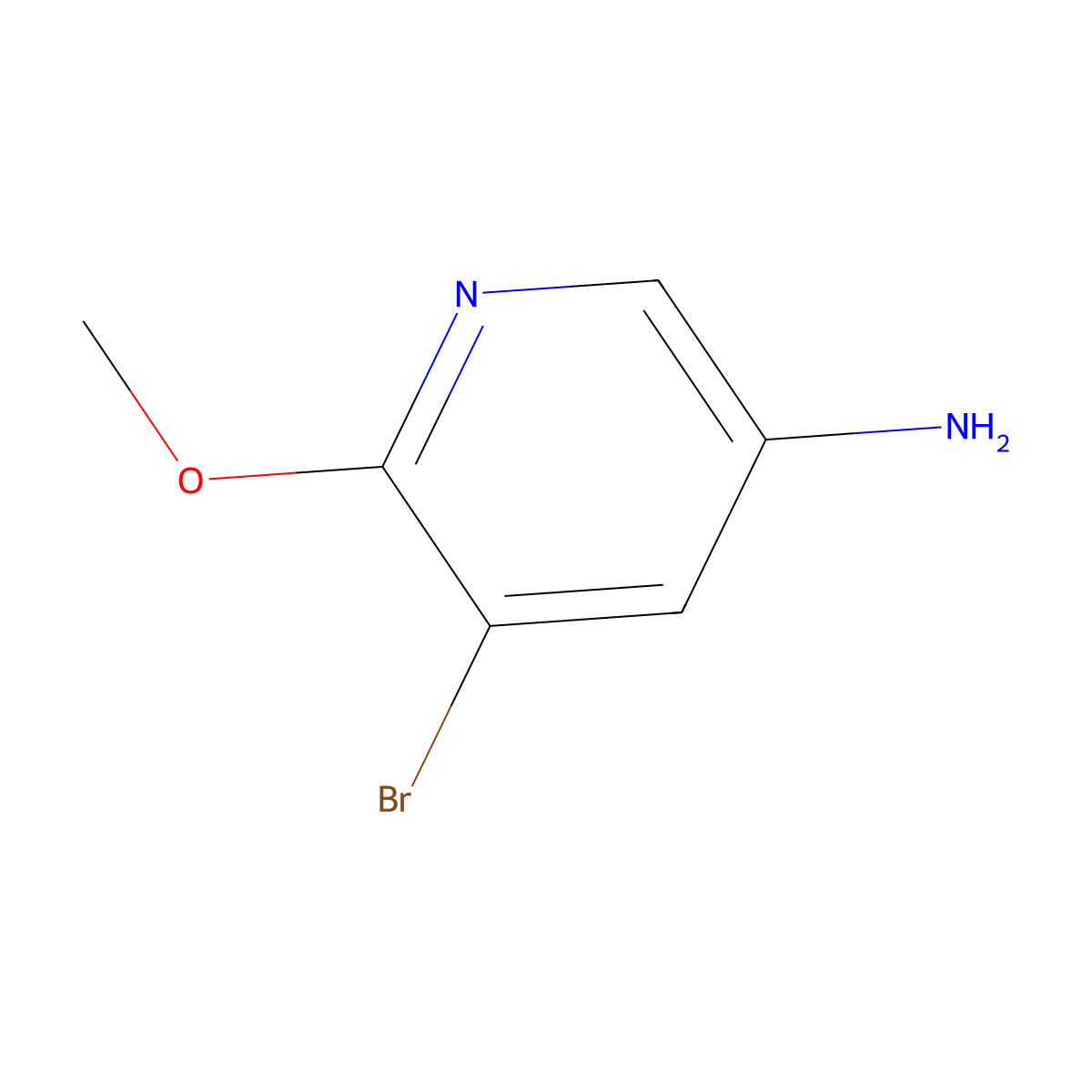 5-Amino-3-bromo-2-methoxypyridine molecular structure, CAS 53242-18-5
