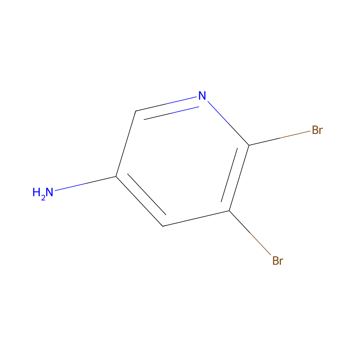 5,6-Dibromopyridin-3-amine molecular structure, CAS 53242-19-6