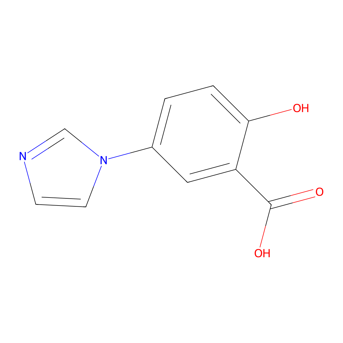 2-Hydroxy-5-(1H-imidazol-1-yl)benzoic acid molecular structure, CAS 53242-52-7