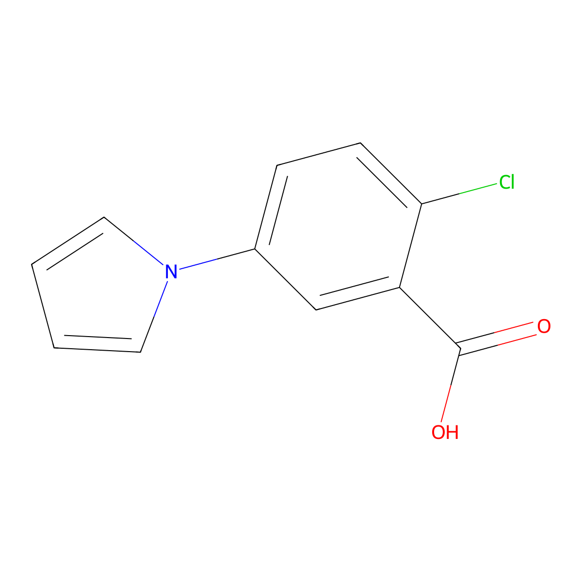 2-chloro-5-(1H-pyrrol-1-yl)benzoic acid molecular structure, CAS 53242-68-5