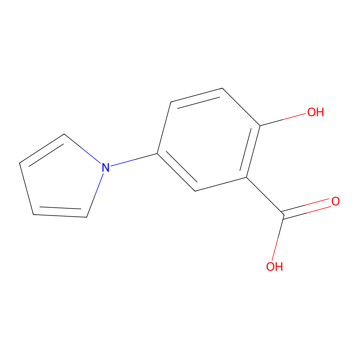 2-Hydroxy-5-(1H-pyrrol-1-yl)benzoic acid molecular structure, CAS 53242-70-9