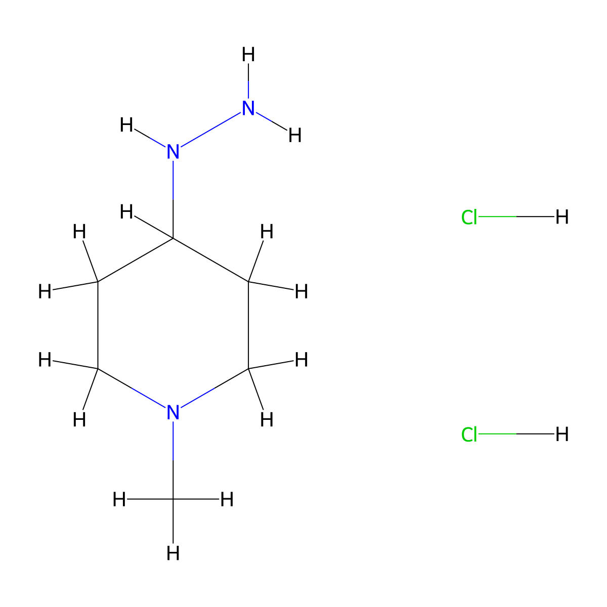 4-Hydrazinyl-1-methylpiperidine dihydrochloride molecular structure, CAS 53242-78-7