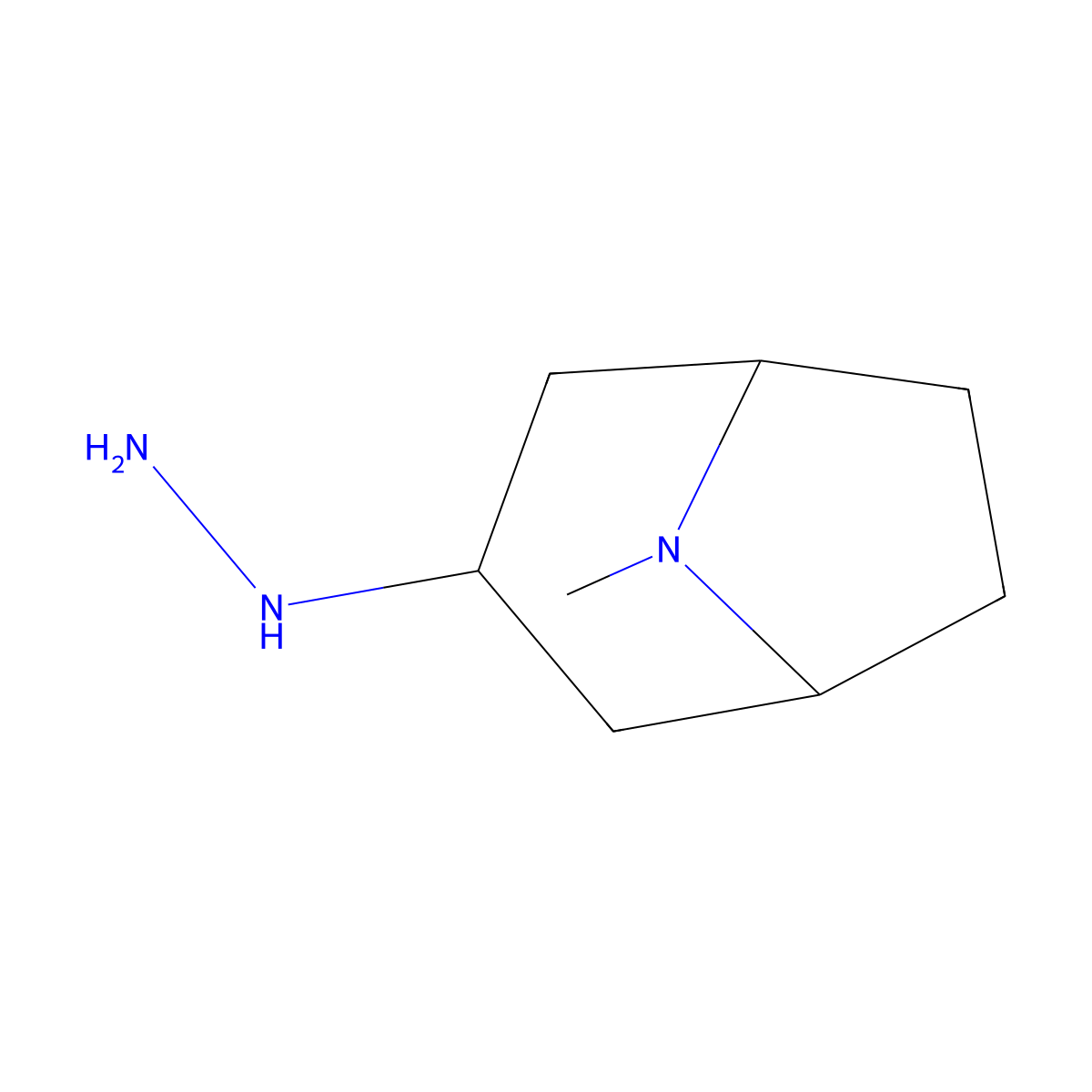 (8-Methyl-8-azabicyclo[3.2.1]octan-3-yl)hydrazine molecular structure, CAS 53242-80-1