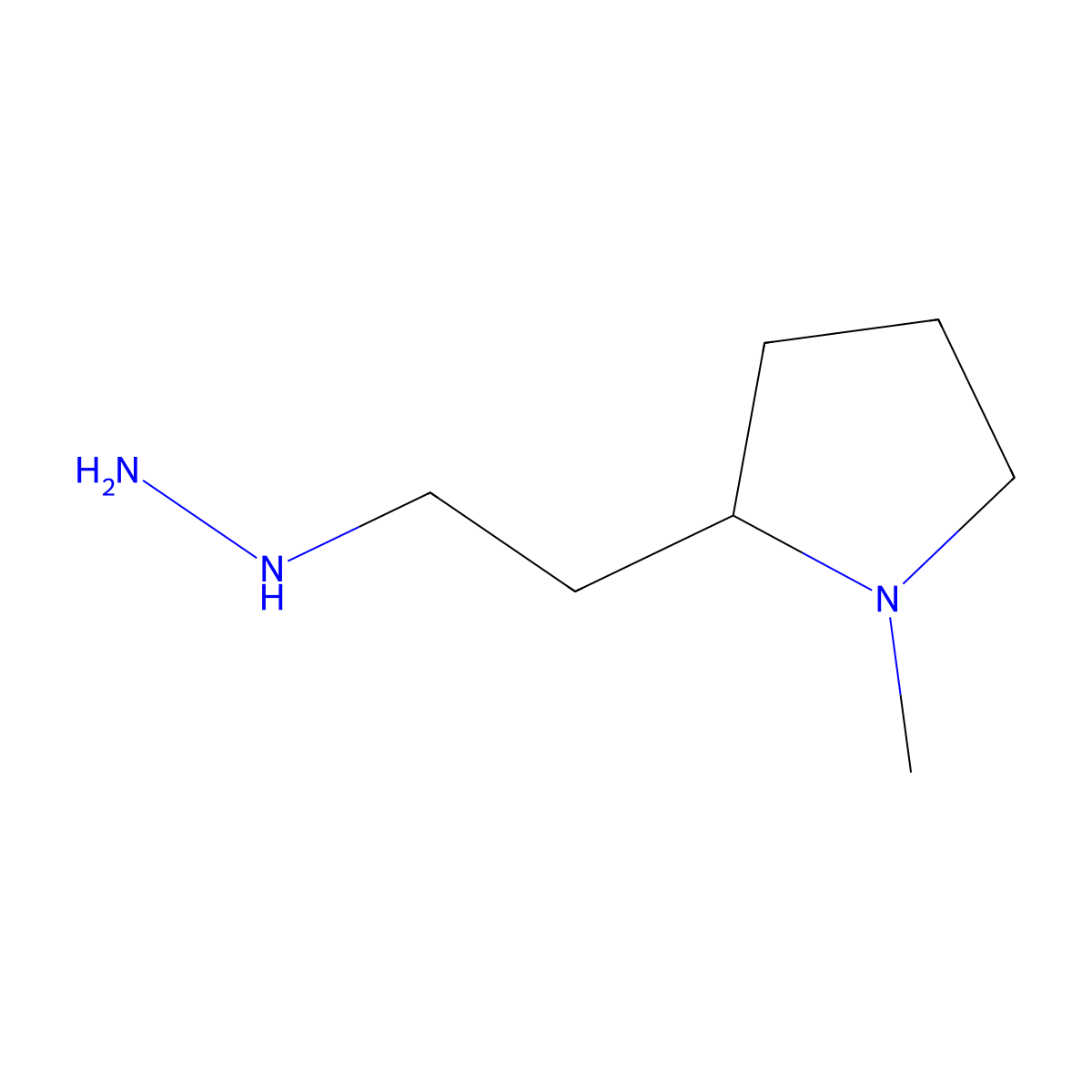 2-(2-Hydrazinylethyl)-1-Methylpyrrolidine molecular structure, CAS 53242-81-2