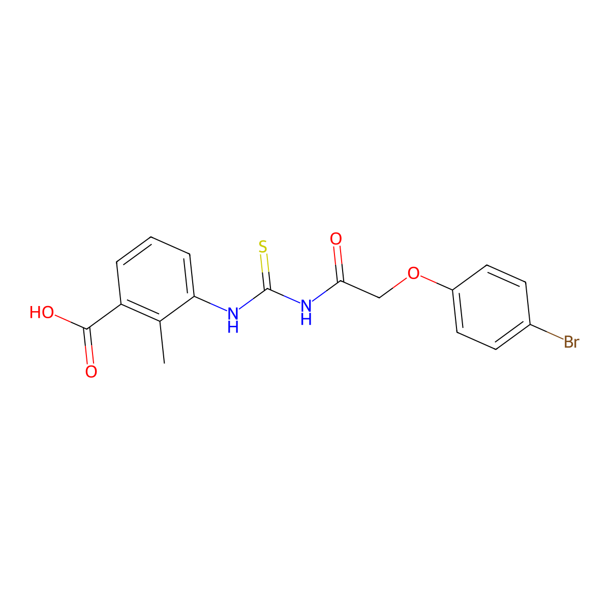 3-[[[[(4-Bromophenoxy)acetyl]amino]thioxomethyl]amino]-2-methyl-benzoic acid molecular structure, CAS 532420-71-6