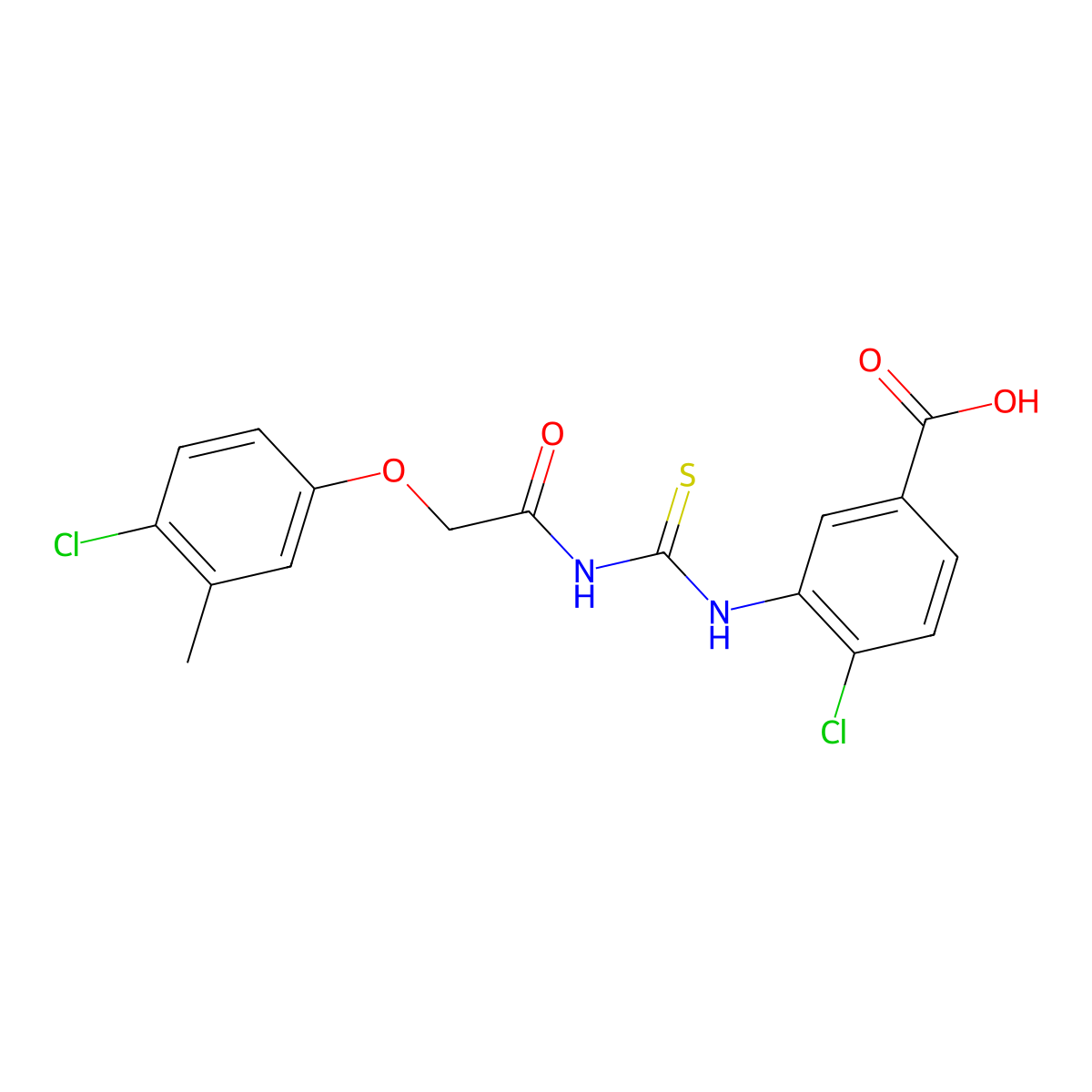 4-Chloro-3-({[(4-chloro-3-methylphenoxy)acetyl]carbamothioyl}amino)benzoic acid molecular structure, CAS 532421-00-4