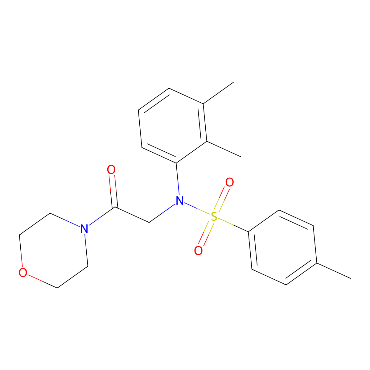 N-(2,3-dimethylphenyl)-4-methyl-N-(2-morpholin-4-yl-2-oxoethyl)benzenesulfonamide molecular structure, CAS 532421-42-4