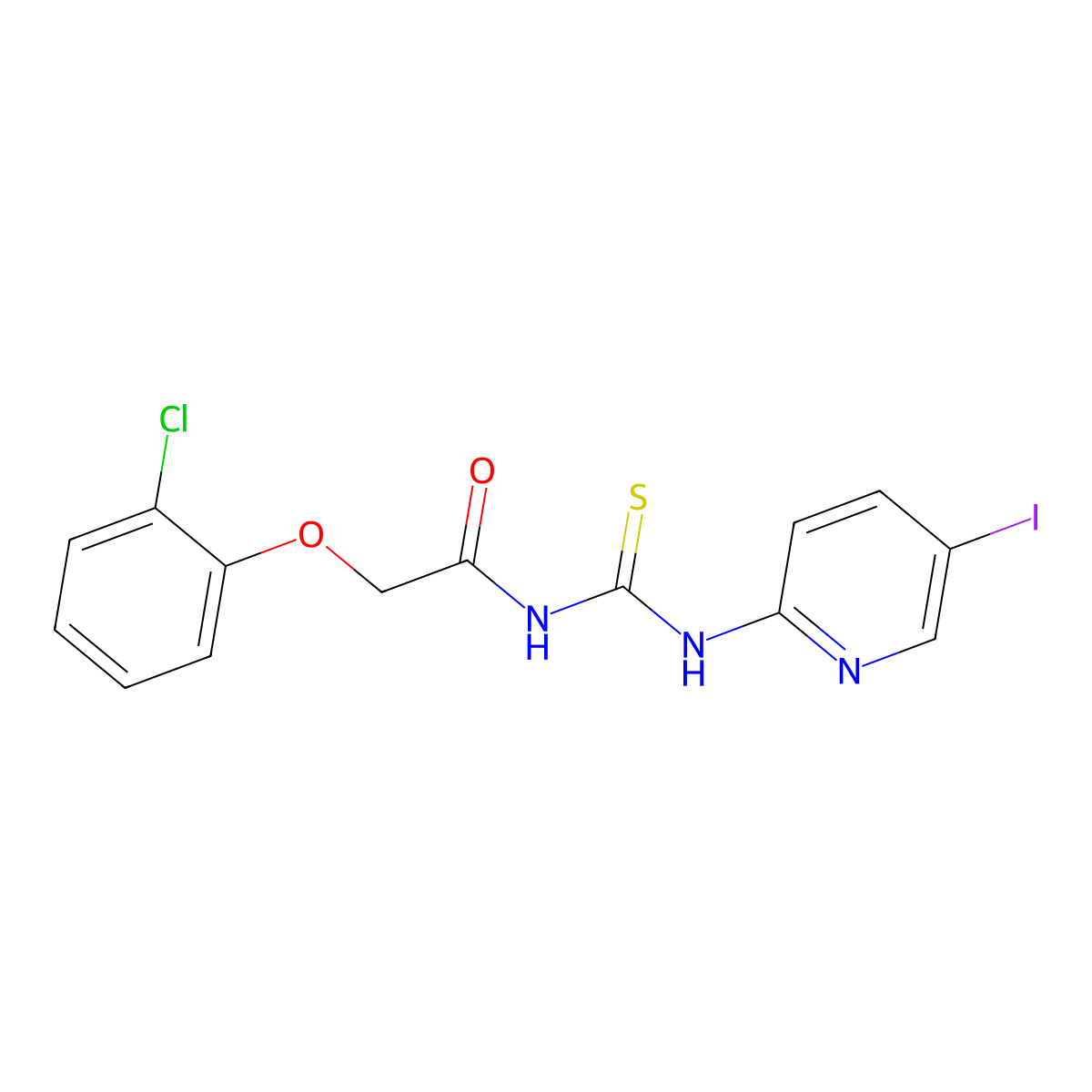 2-(2-chlorophenoxy)-N-[(5-iodopyridin-2-yl)carbamothioyl]acetamide molecular structure, CAS 532421-56-0