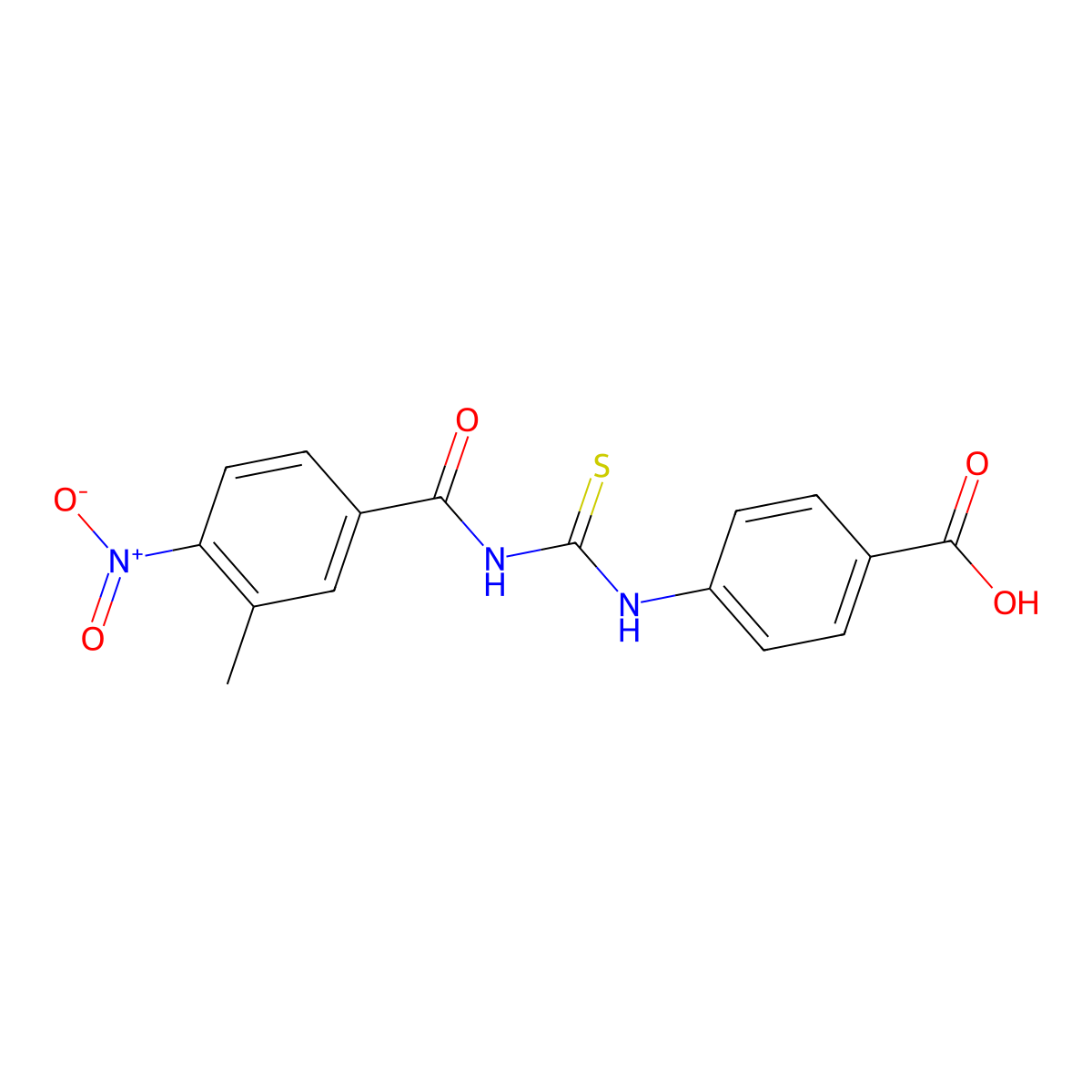 4-({[(3-Methyl-4-nitrophenyl)carbonyl]carbamothioyl}amino)benzoic acid molecular structure, CAS 532421-98-0