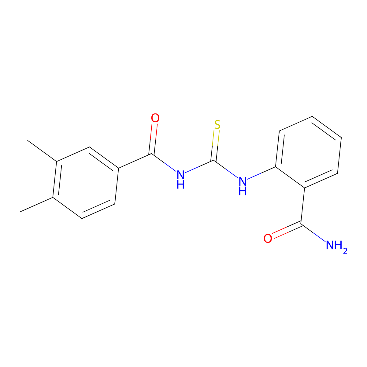 N-[(2-carbamoylphenyl)carbamothioyl]-3,4-dimethylbenzamide molecular structure, CAS 532422-18-7