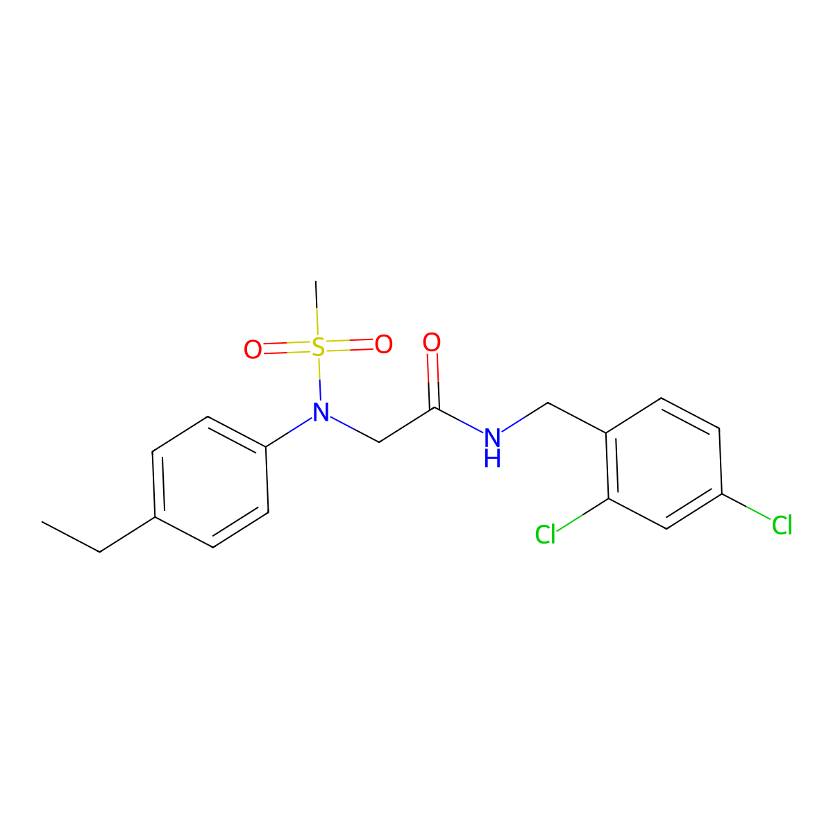 N-[(2,4-dichlorophenyl)methyl]-2-(4-ethyl-N-methylsulfonylanilino)acetamide molecular structure, CAS 532423-39-5