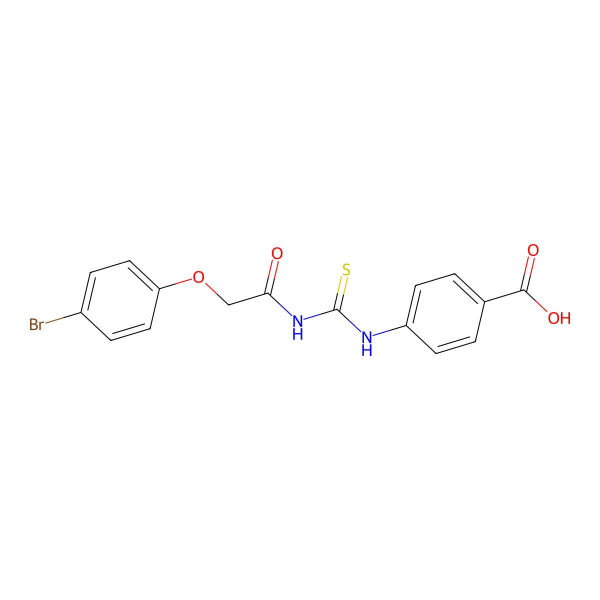 4-[[[[(4-Bromophenoxy)acetyl]amino]thioxomethyl]amino]-benzoic acid molecular structure, CAS 532429-75-7