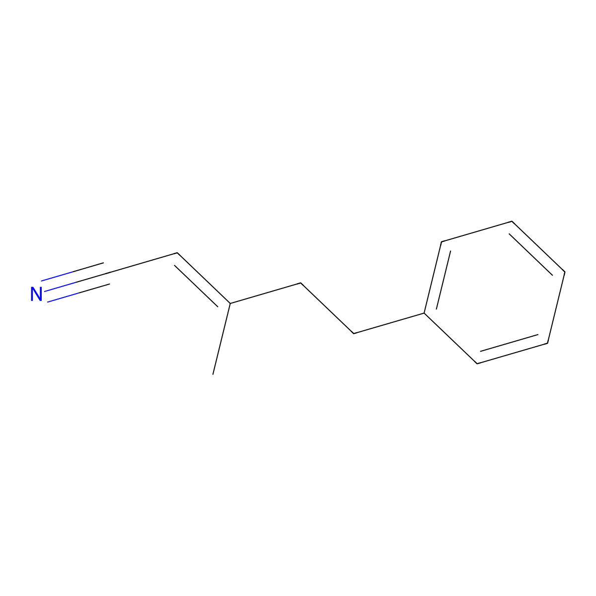 3-Methyl-5-phenylpent-2-enenitrile molecular structure, CAS 53243-60-0