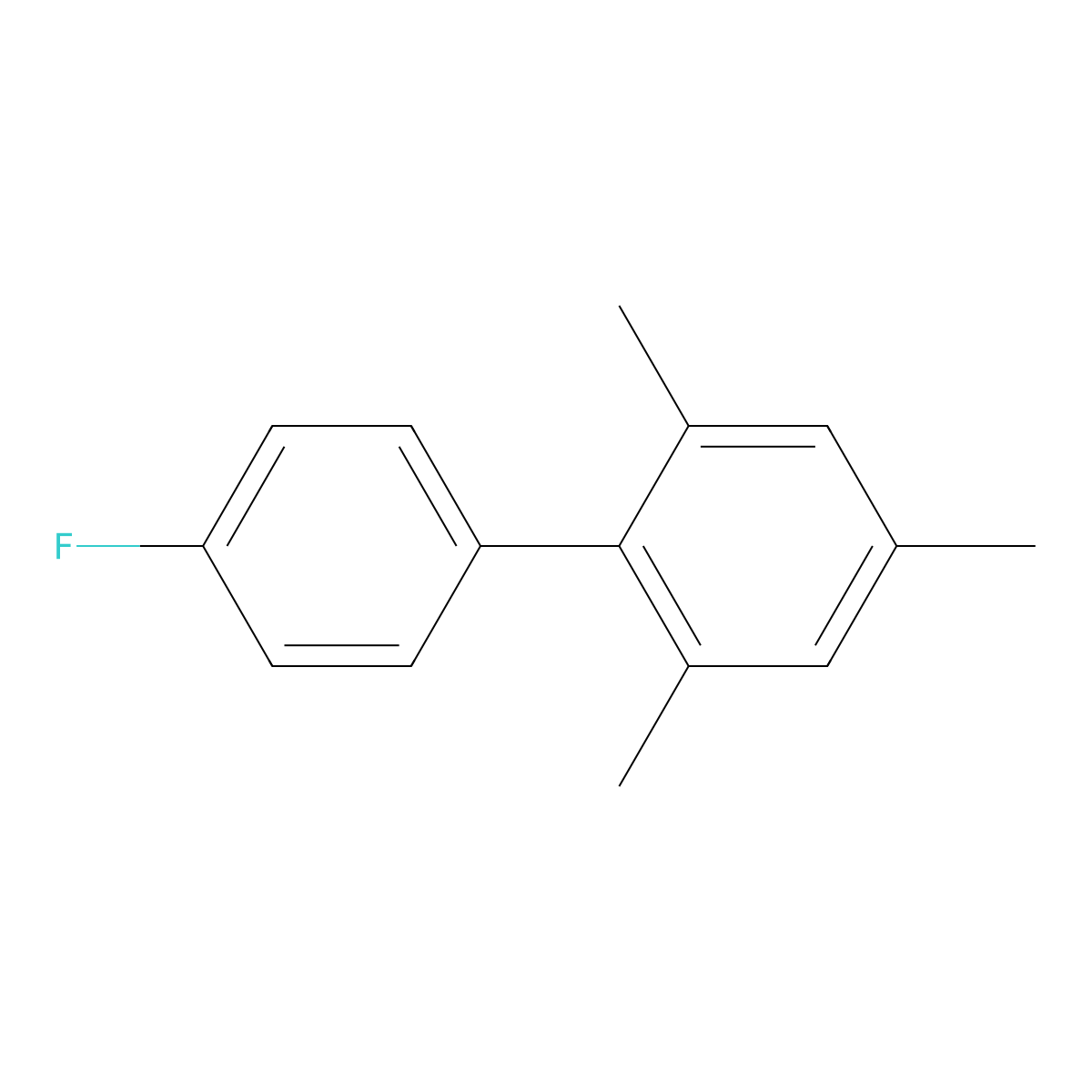 4'-Fluoro-2,4,6-trimethyl-1,1'-biphenyl molecular structure, CAS 53243-80-4