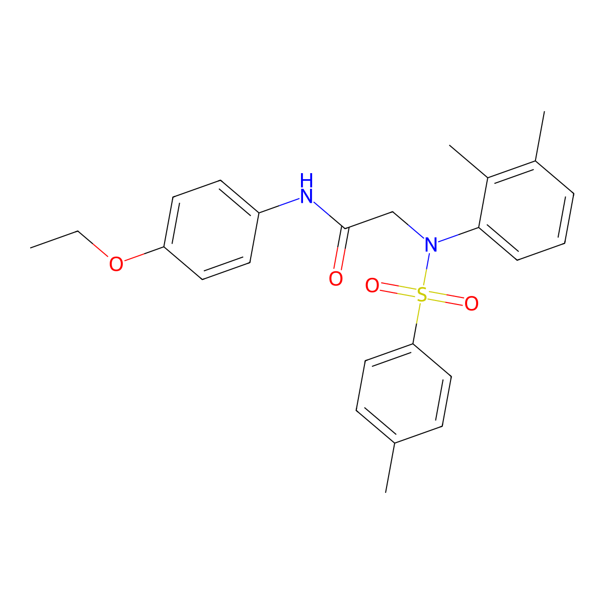 2-(2,3-dimethyl-N-(4-methylphenyl)sulfonylanilino)-N-(4-ethoxyphenyl)acetamide molecular structure, CAS 532430-16-3