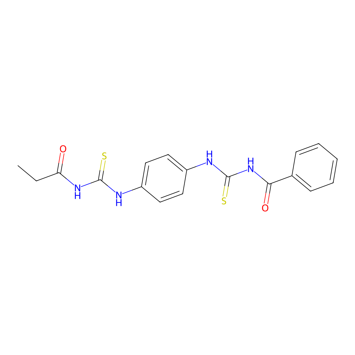 N-[[4-(propanoylcarbamothioylamino)phenyl]carbamothioyl]benzamide molecular structure, CAS 532430-55-0