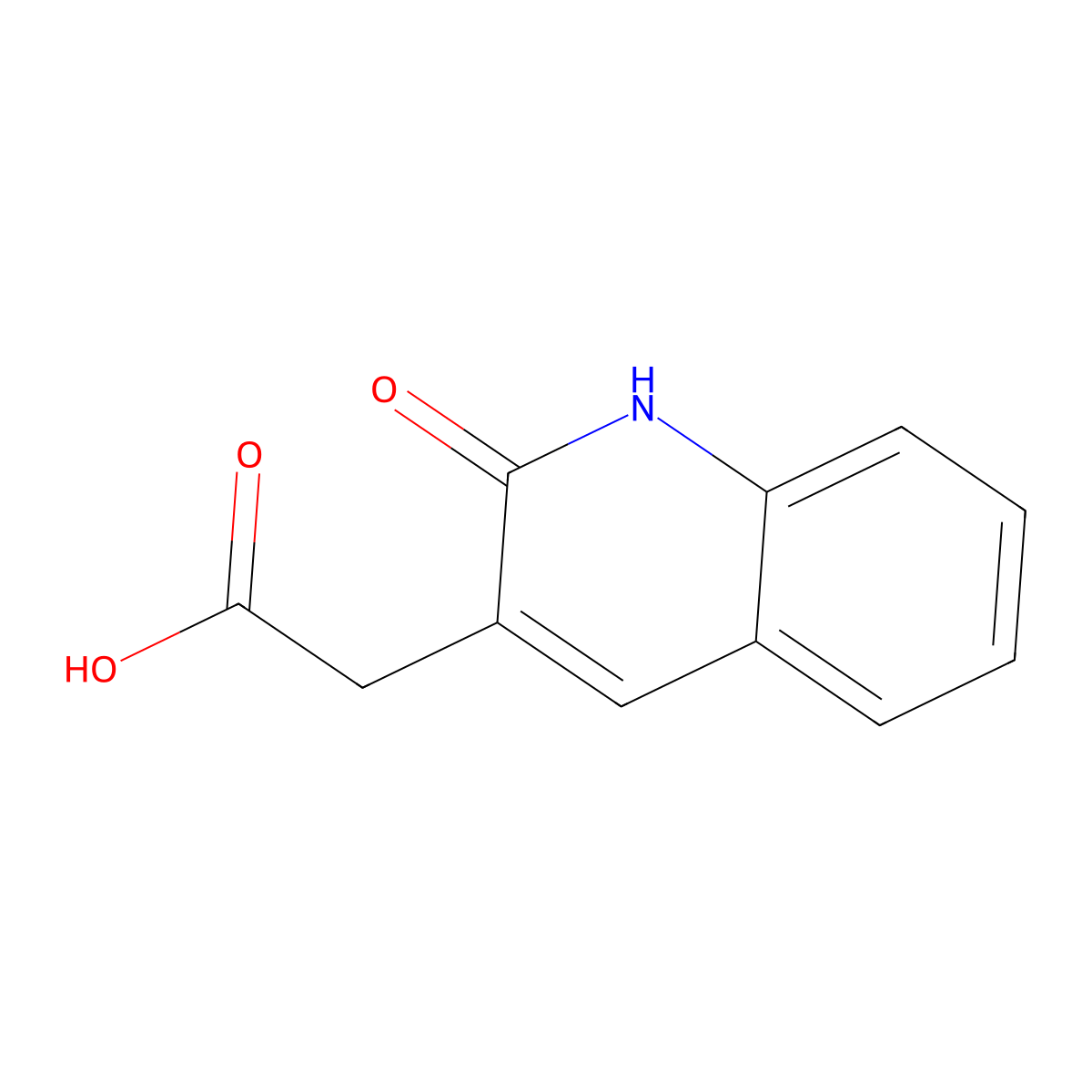 (2-Oxo-1,2-dihydroquinolin-3-yl)acetic acid molecular structure, CAS 53244-92-1
