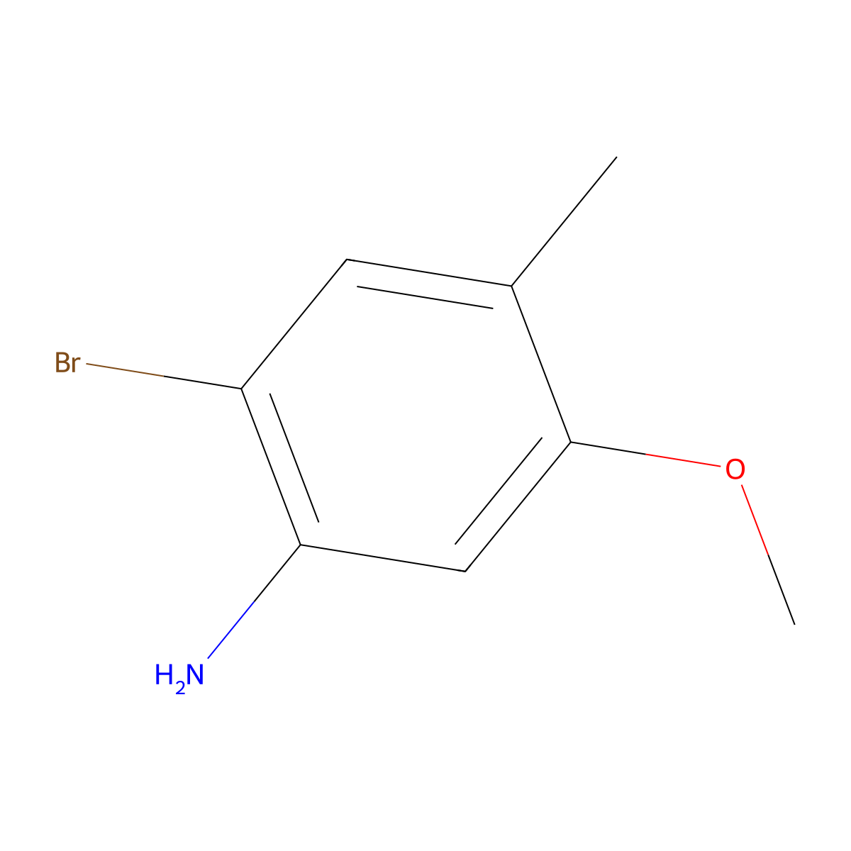 2-Bromo-5-methoxy-4-methylaniline molecular structure, CAS 532440-88-3