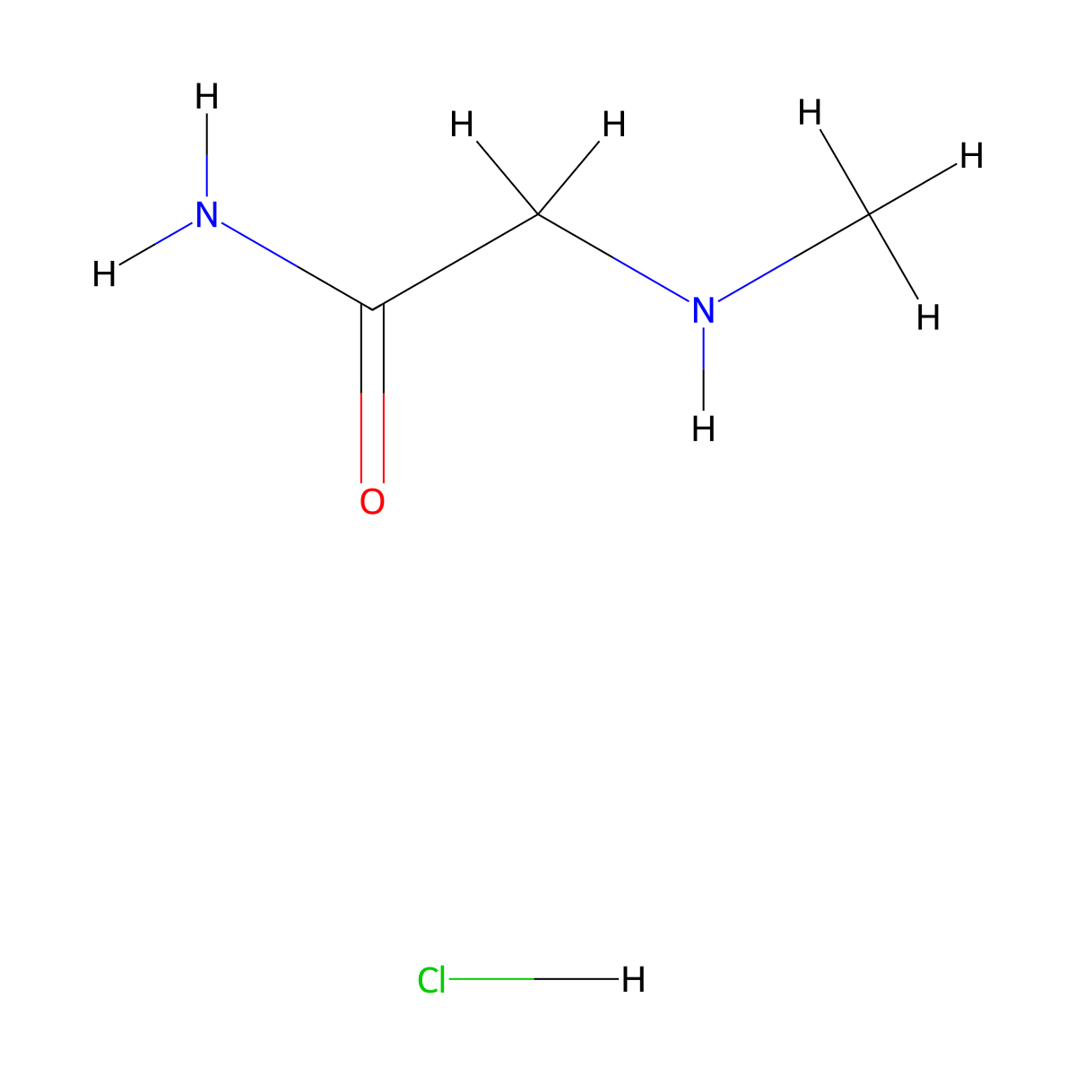 2-(Methylamino)acetamide hydrochloride molecular structure, CAS 5325-64-4