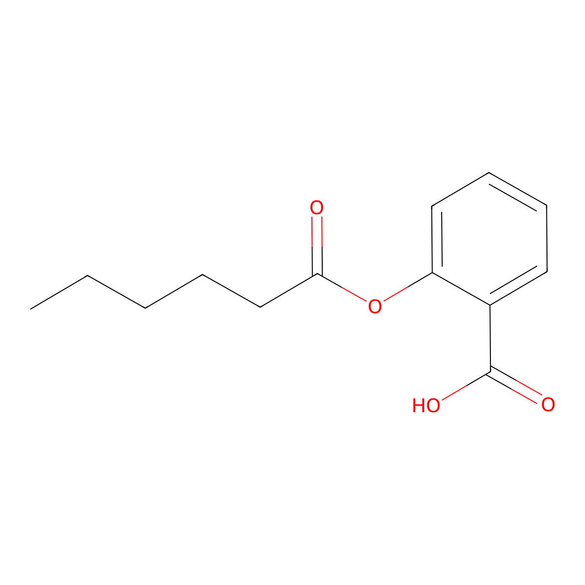 2-Hexanoyloxybenzoic acid molecular structure, CAS 5325-85-9