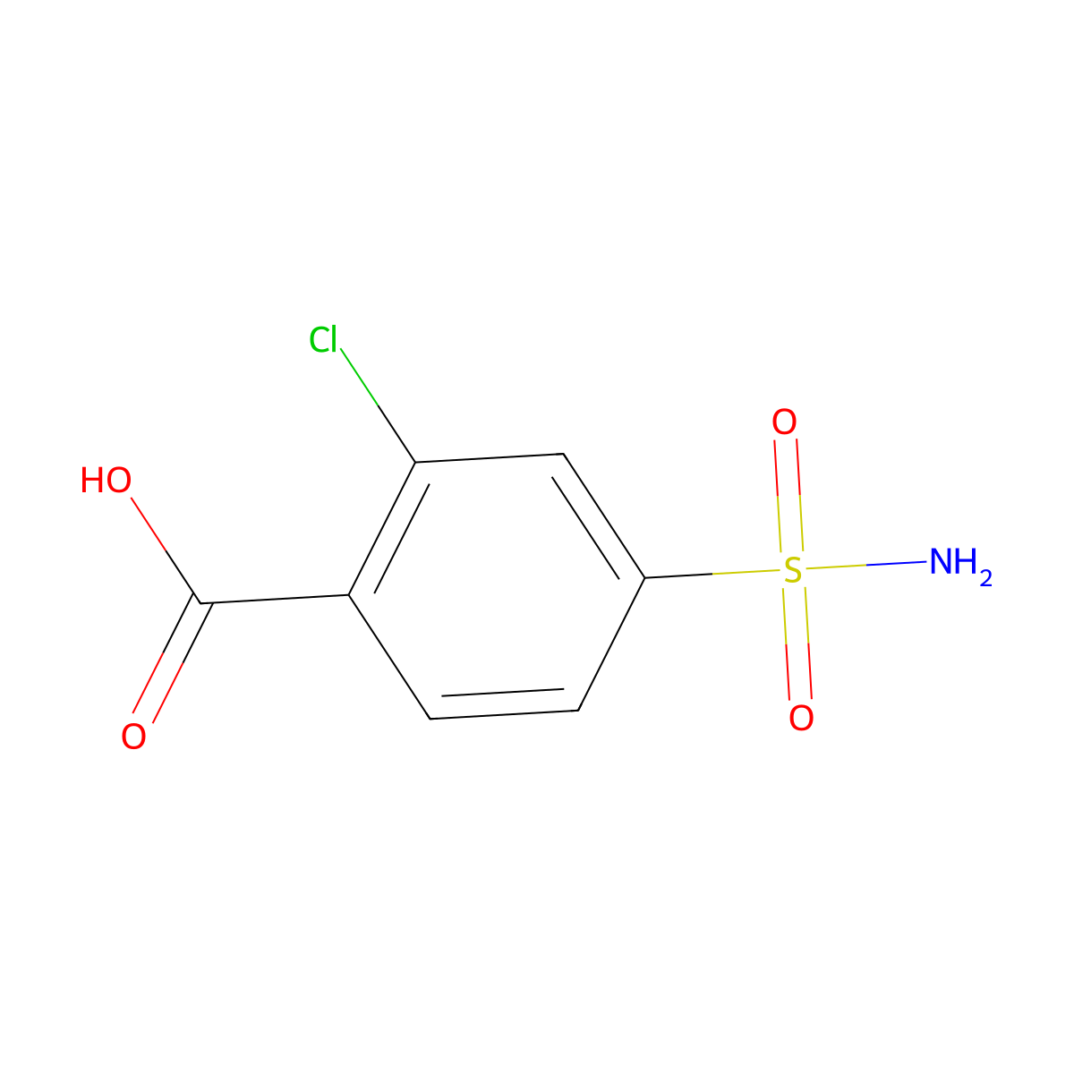 2-Chloro-4-sulfamoylbenzoic acid molecular structure, CAS 53250-84-3