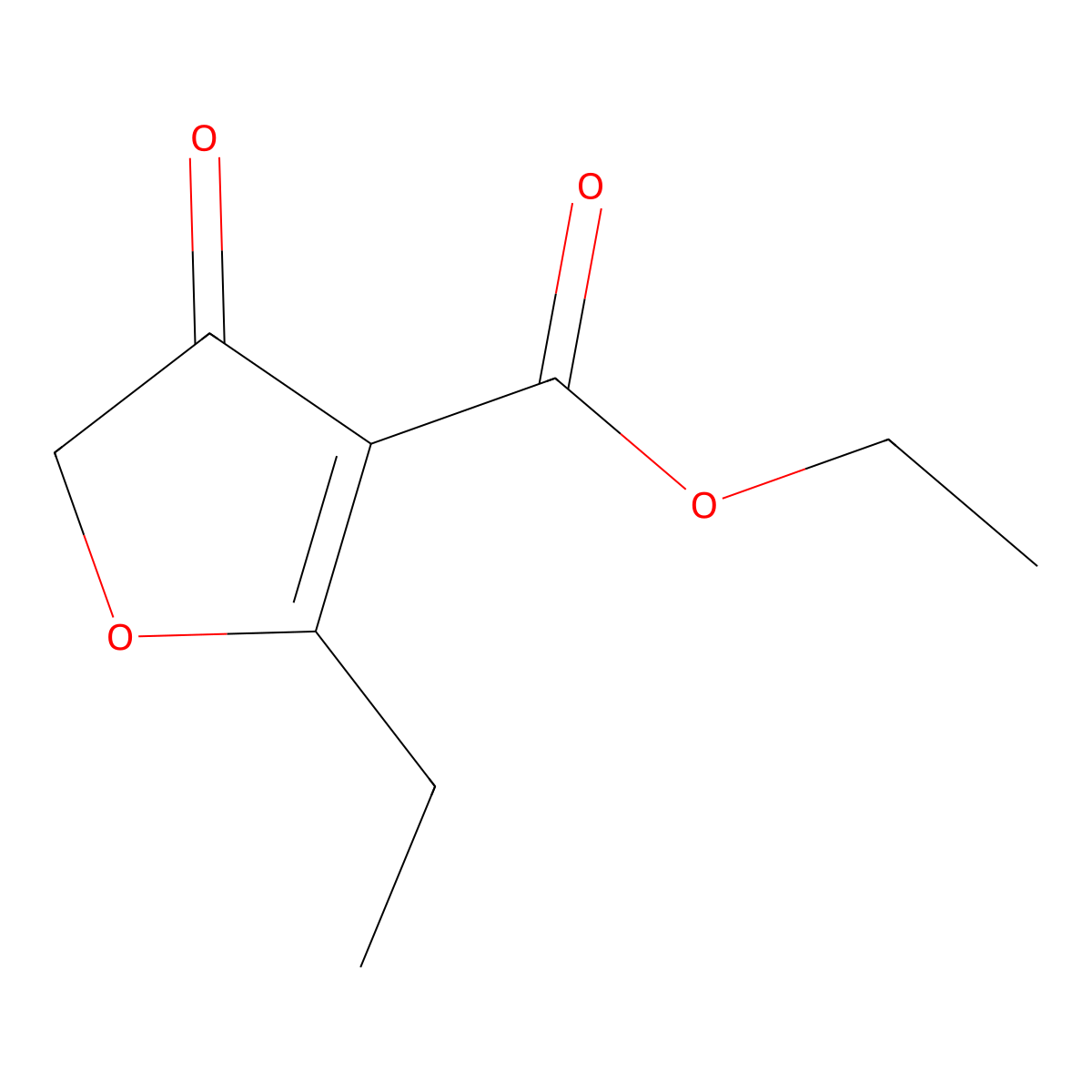 Ethyl 2-ethyl-4-oxo-4,5-dihydrofuran-3-carboxylate molecular structure, CAS 53252-34-9