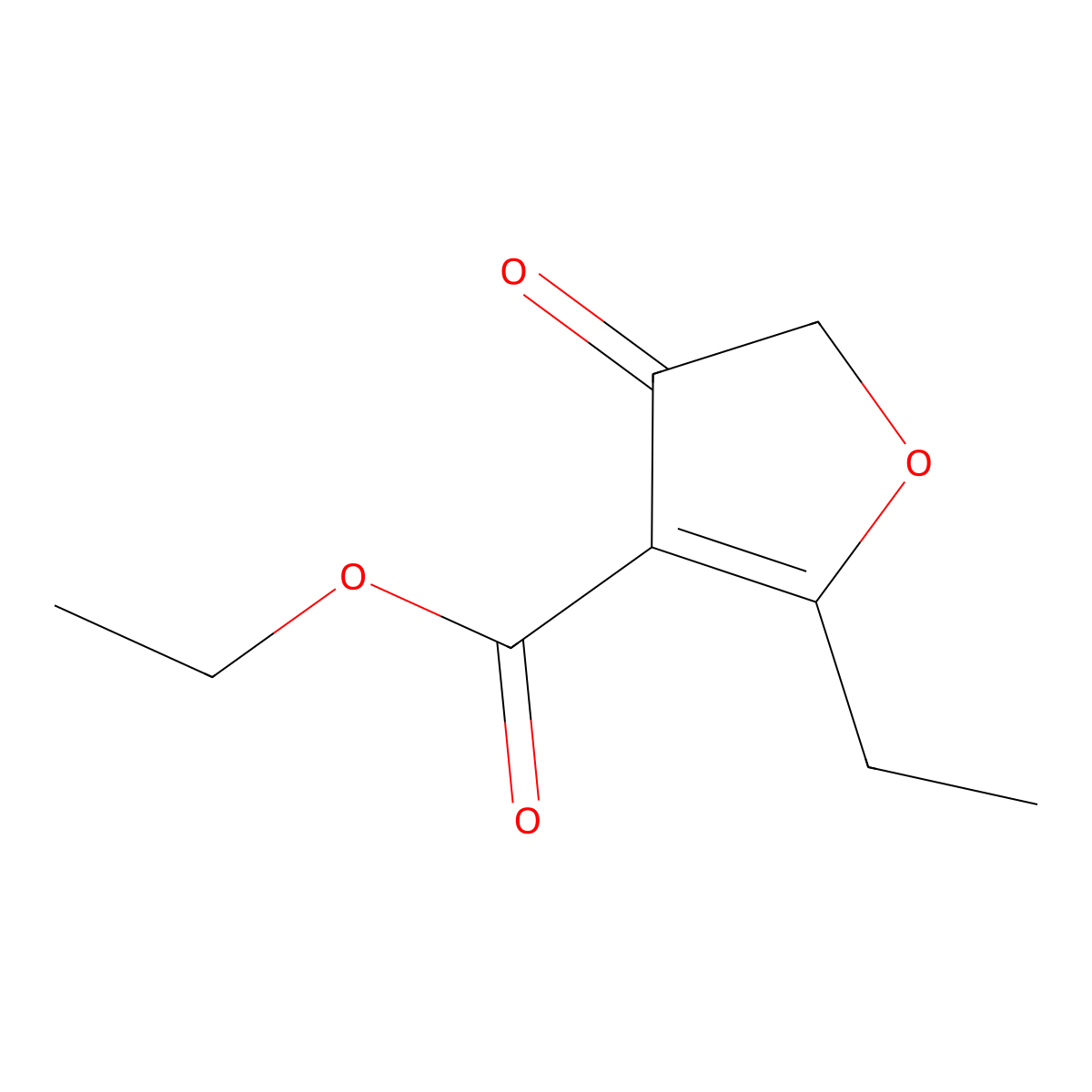 Ethyl 2-ethyl-4-oxo-4,5-dihydrofuran-3-carboxylate molecular structure, CAS 53252-34-9