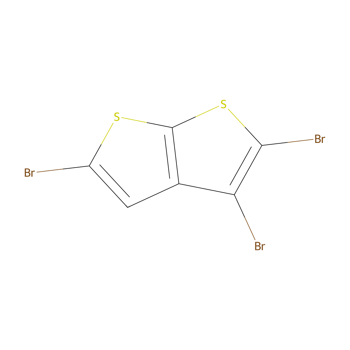 Thieno(2,3-b)thiophene,2,3,5-tribromo- molecular structure, CAS 53255-85-9