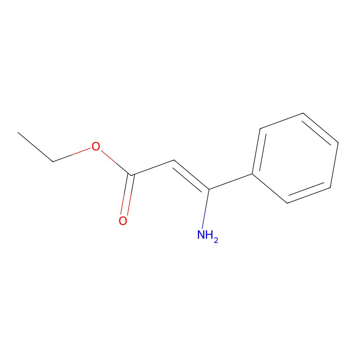 Ethyl 3-amino-3-phenylprop-2-enoate molecular structure, CAS 53256-19-2