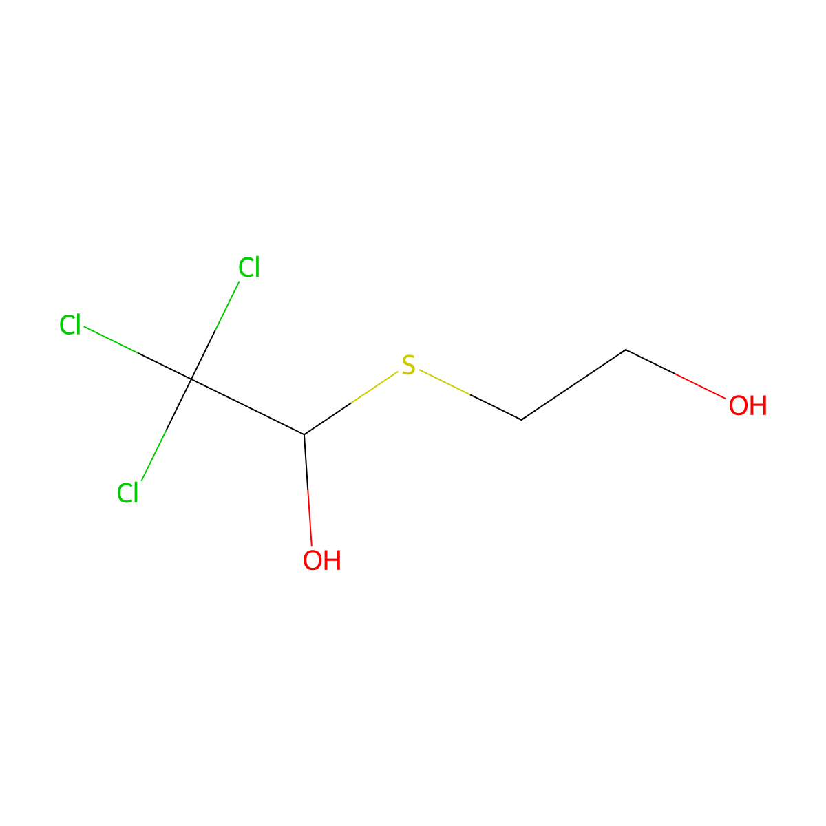 2,2,2-Trichloro-1-(2-hydroxyethylsulfanyl)ethanol molecular structure, CAS 53256-94-3
