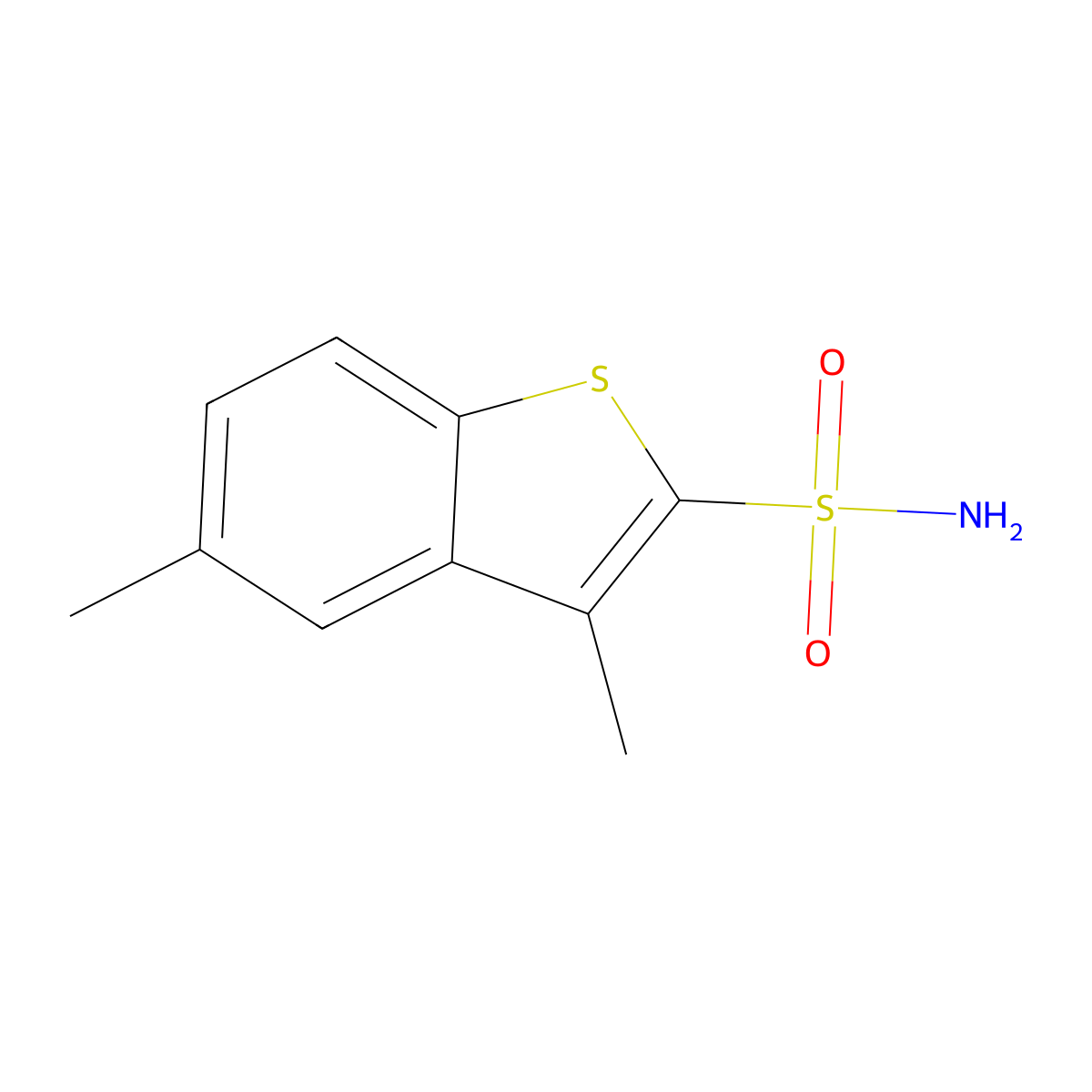 3,5-Dimethyl-1-benzothiophene-2-sulfonamide molecular structure, CAS 53257-30-0
