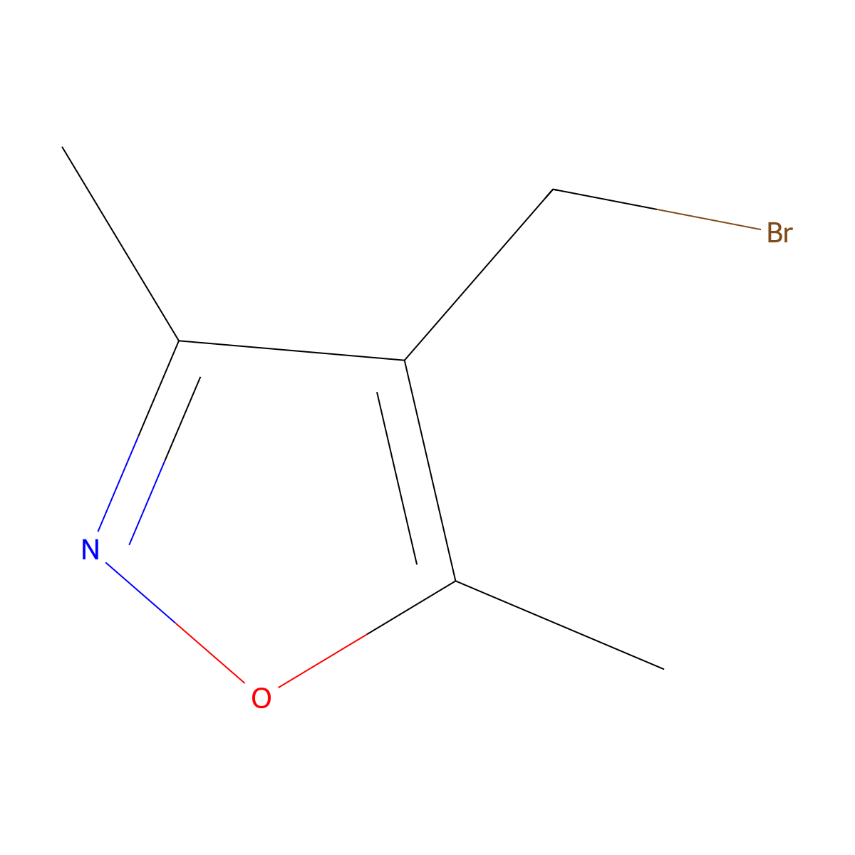 4-(Bromomethyl)-3,5-dimethyl-1,2-oxazole molecular structure, CAS 53257-32-2