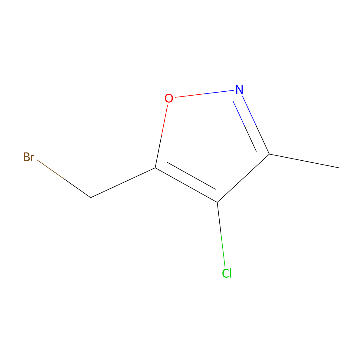 5-(Bromomethyl)-4-chloro-3-methyl-1,2-oxazole molecular structure, CAS 53257-35-5