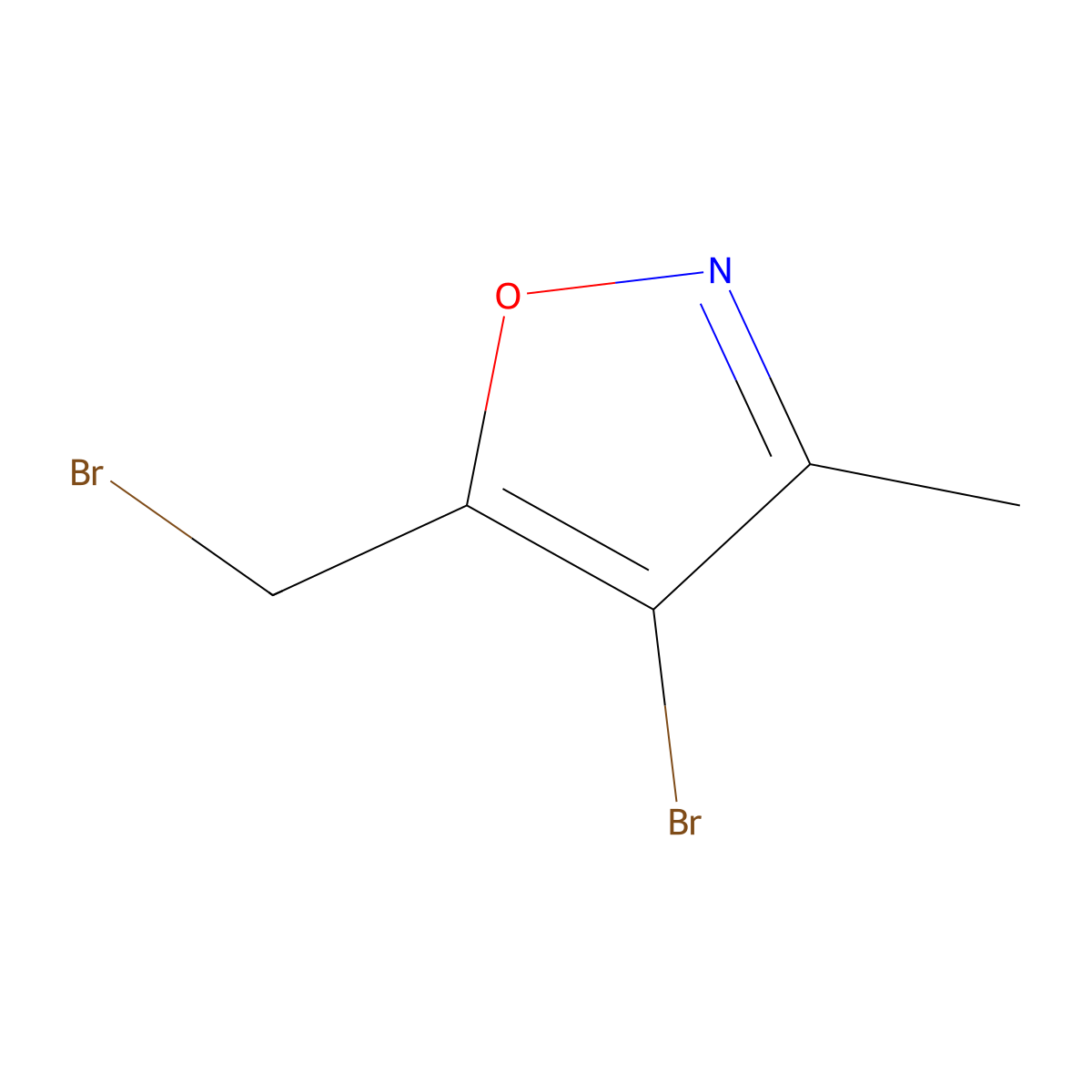4-Bromo-5-(bromomethyl)-3-methylisoxazole molecular structure, CAS 53257-36-6