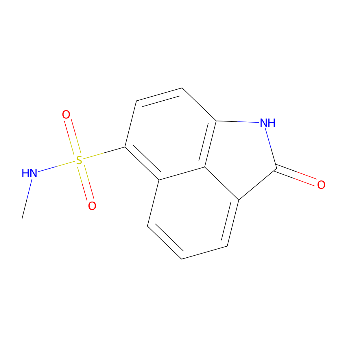 N-methyl-2-oxo-1,2-dihydrobenzo[cd]indole-6-sulfonamide molecular structure, CAS 53257-53-7