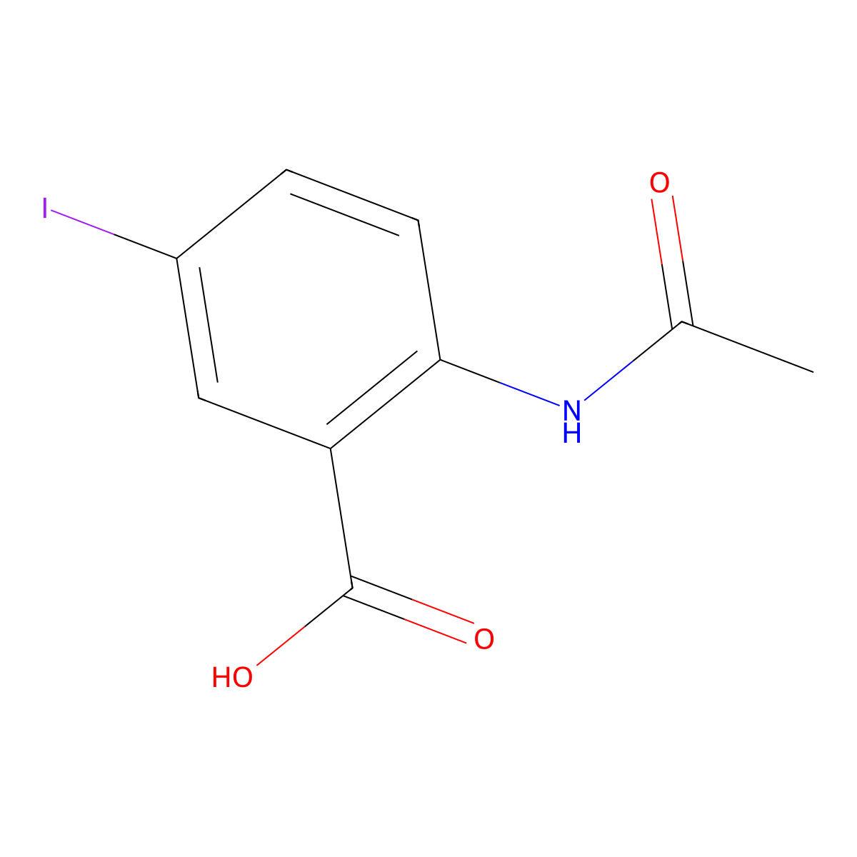 2-Acetamido-5-iodobenzoic acid molecular structure, CAS 5326-44-3