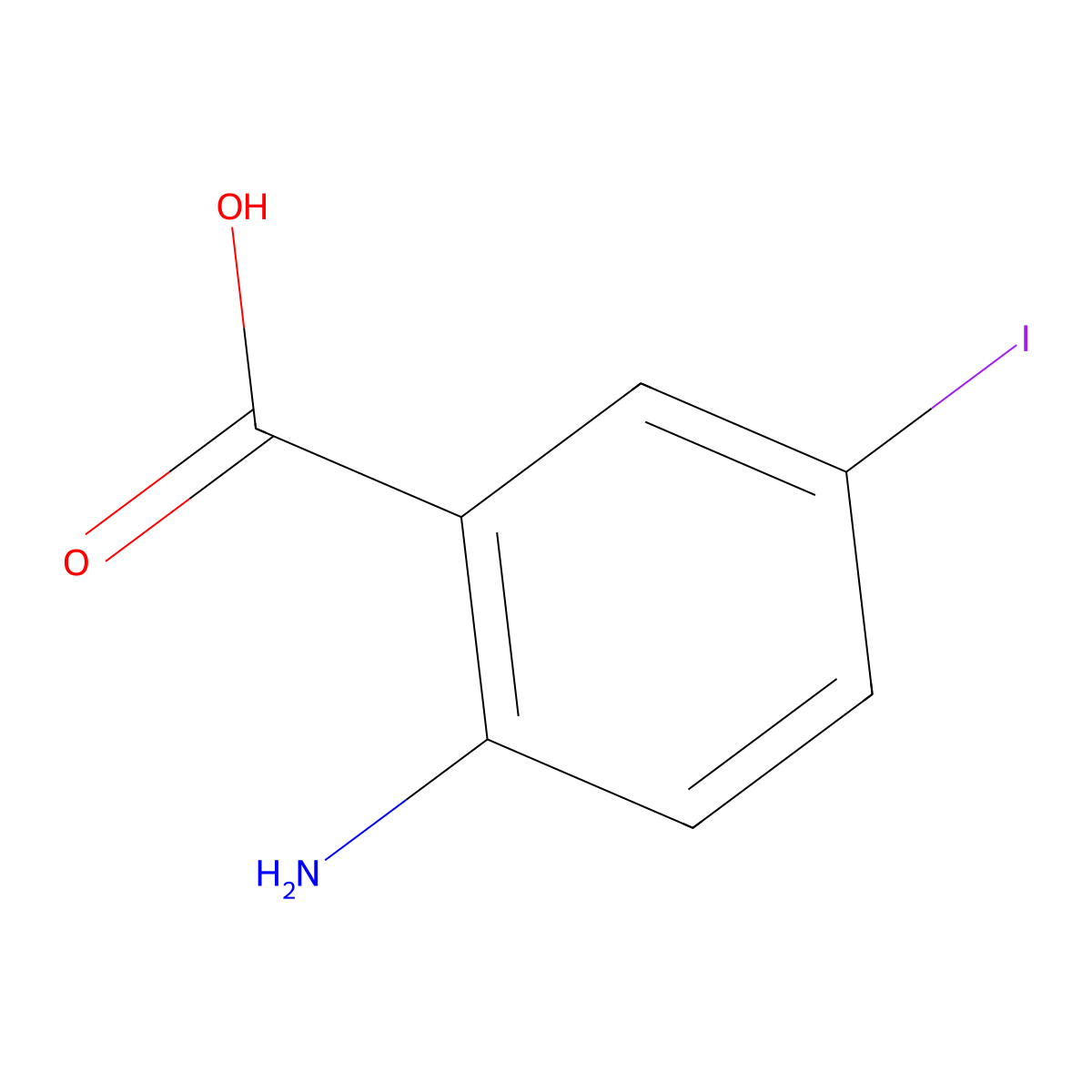 Benzoic acid, 2-amino-5-iodo- molecular structure, CAS 5326-47-6