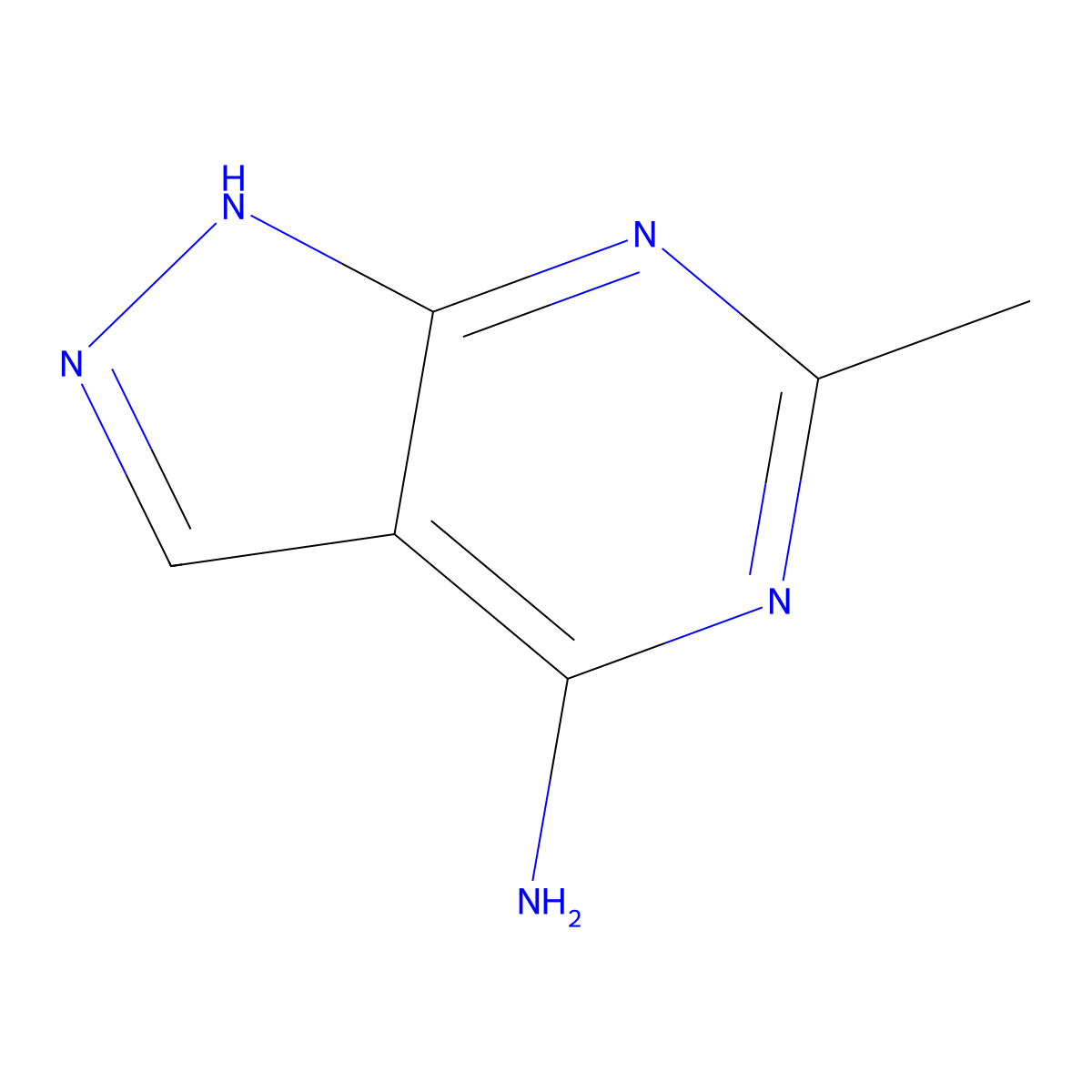 6-methyl-1H-pyrazolo[3,4-d]pyrimidin-4-amine molecular structure, CAS 5326-80-7