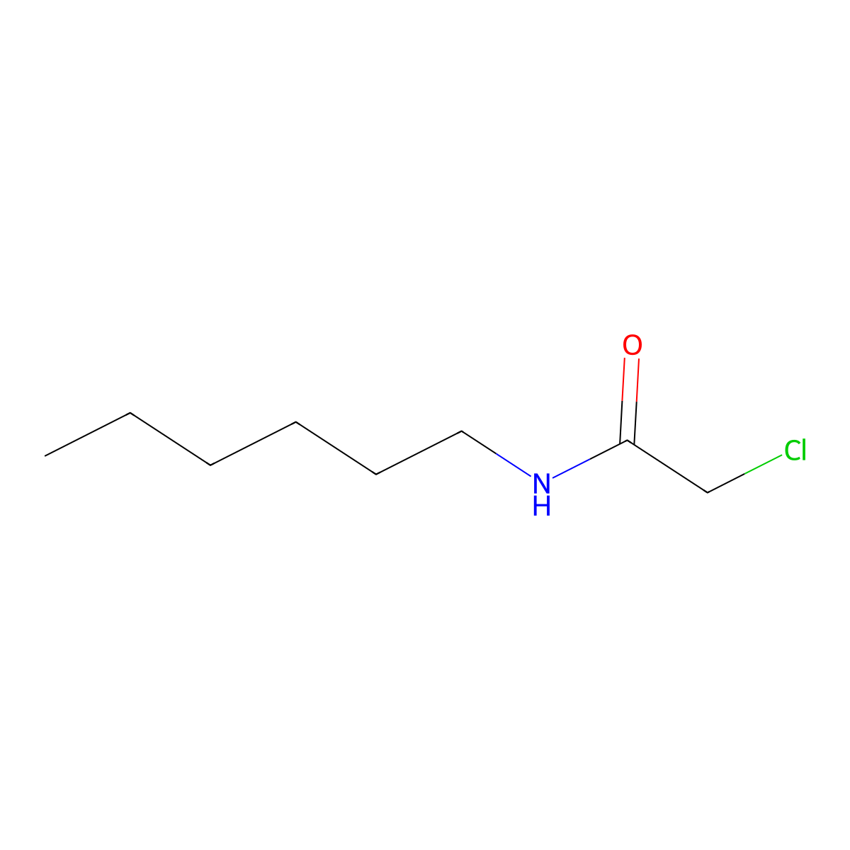 2-chloro-N-hexylacetamide molecular structure, CAS 5326-81-8