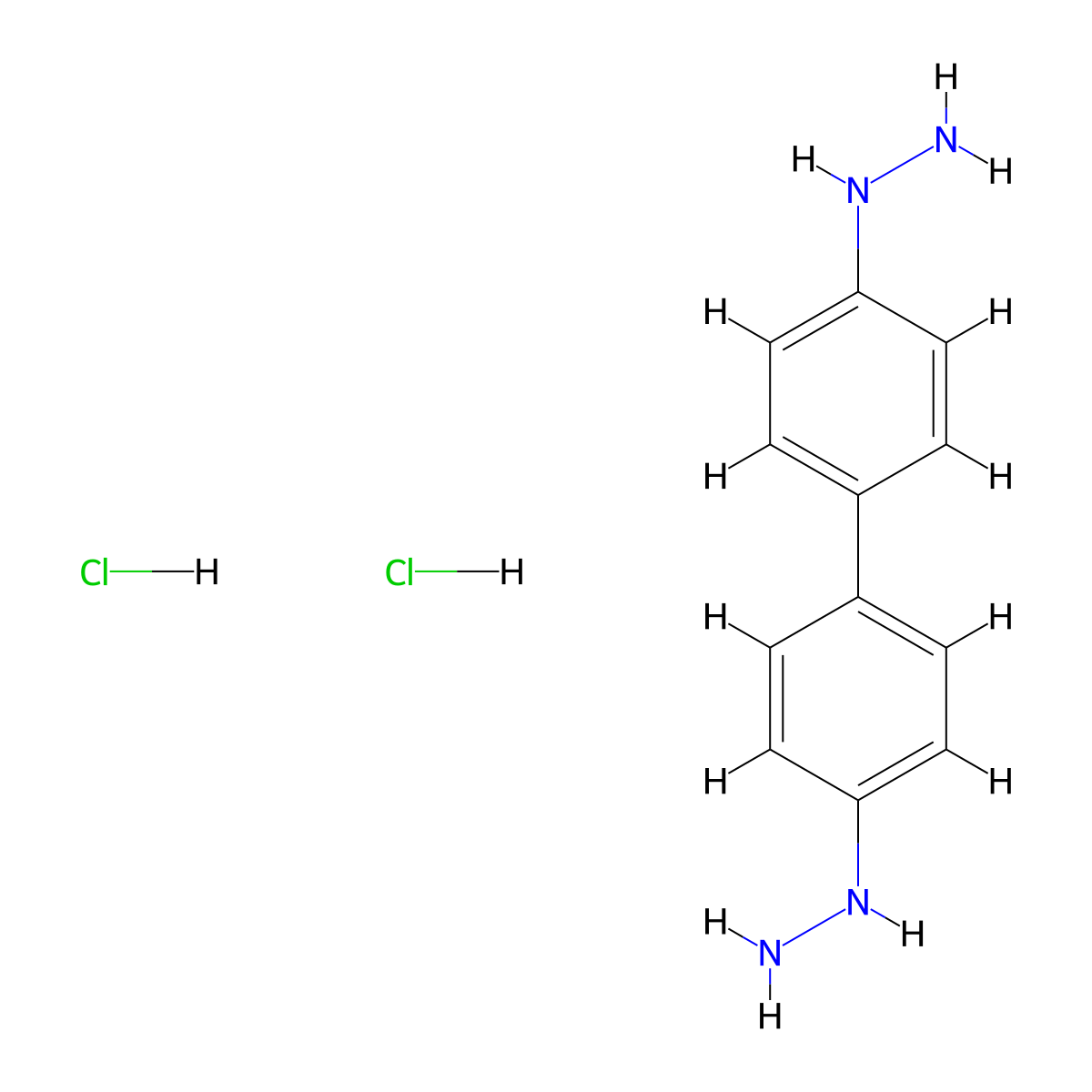 Hydrazine, 1,1'-biphenylylenedi-, dihydrochloride molecular structure, CAS 5326-88-5